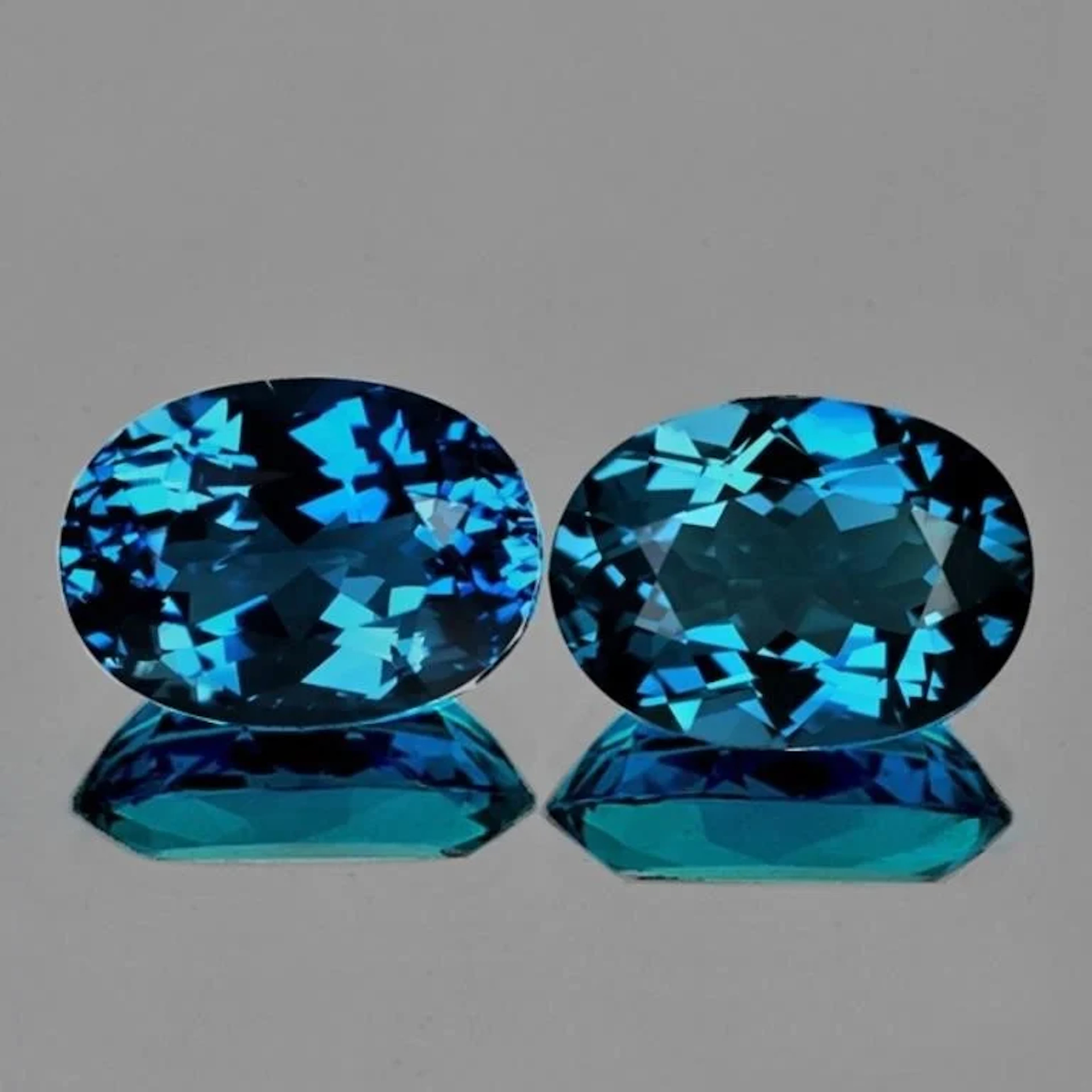 Natural Intense London Blue Topaz Pair {Flawless-V