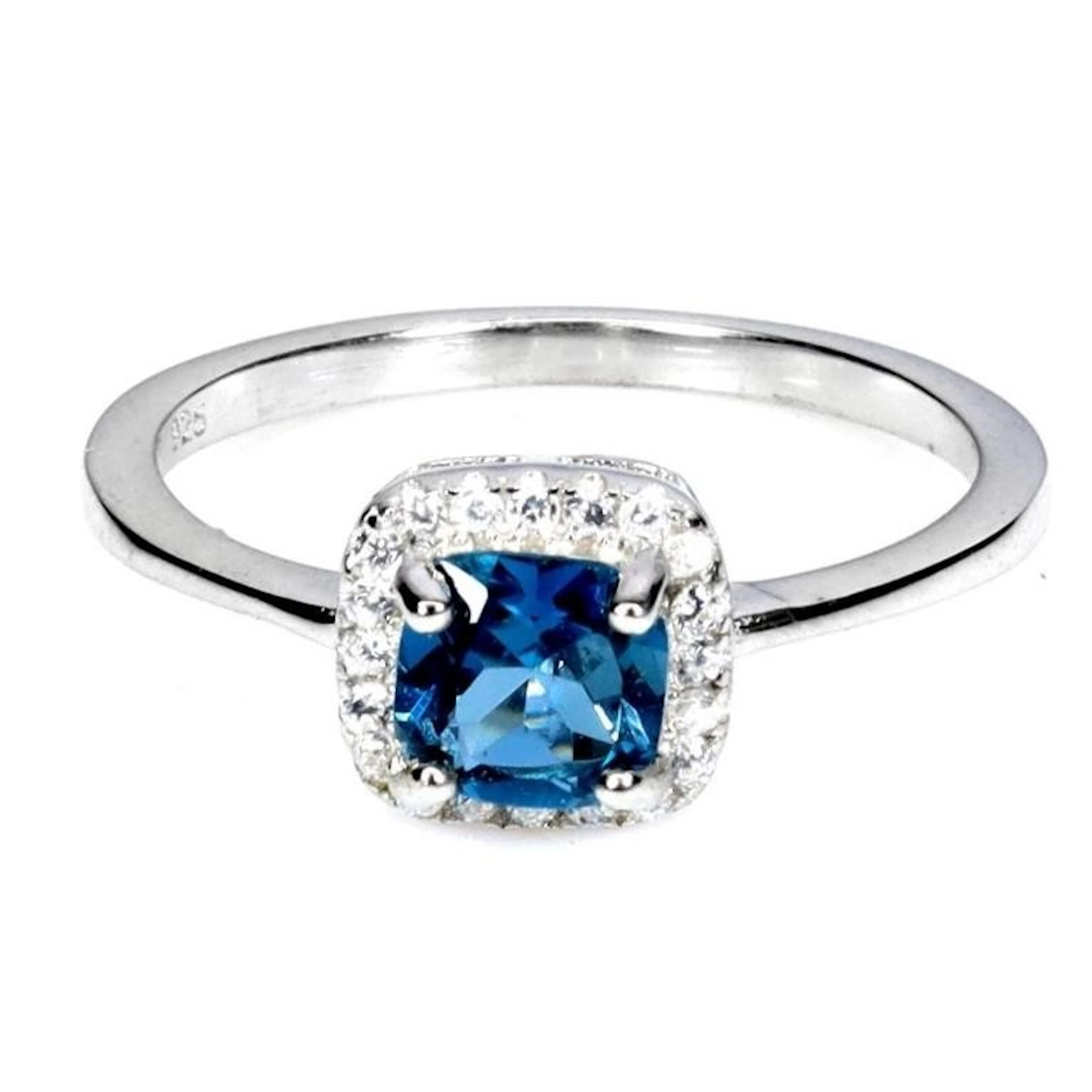 Natural Brazil Cushion London Topaz Ring