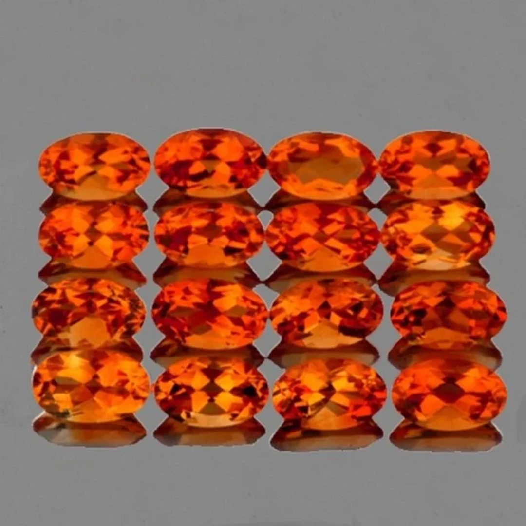 Natural Madeira Orange Citrine 16 Pcs [Flawless-VV