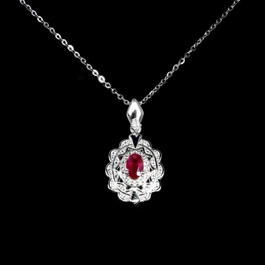 Natural Pigeon Blood Red Ruby Necklace