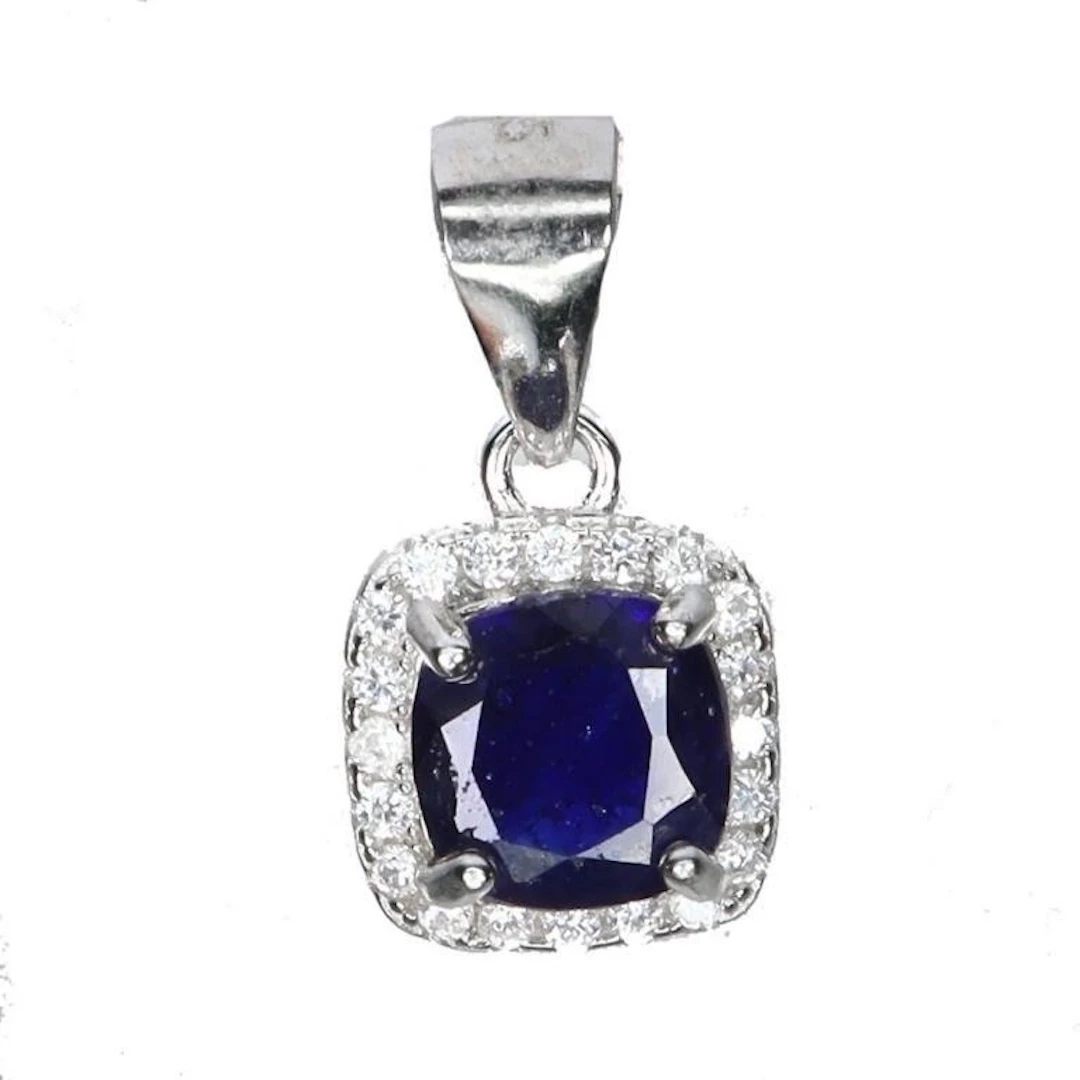 Natural Intense Blue Sapphire Pendant