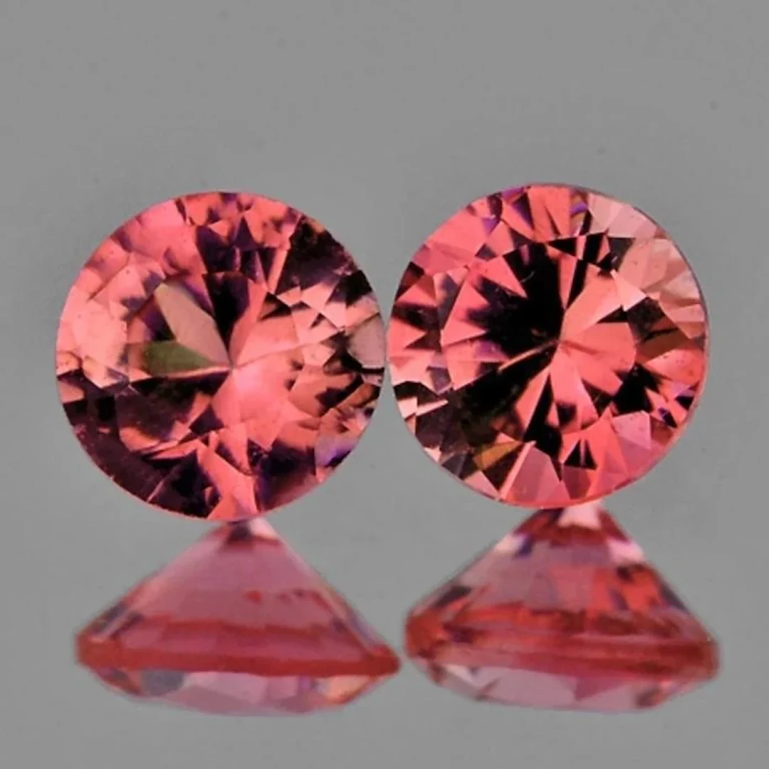 Natural Padparadscha Pink Sapphire Pair {Flawless-