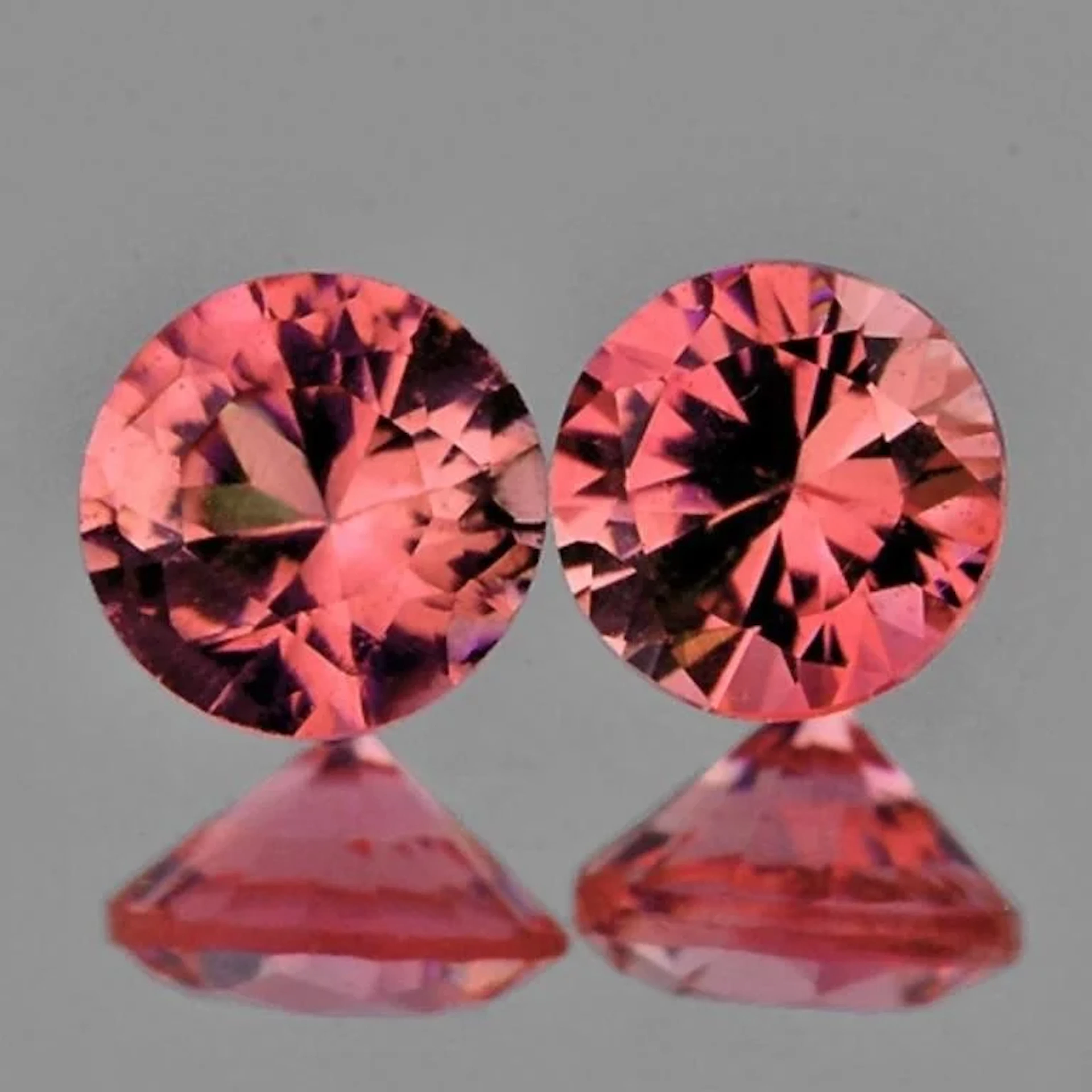 Natural Padparadscha Pink Sapphire Pair {Flawless-