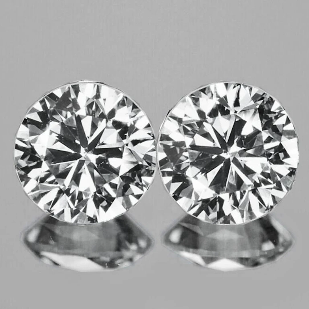 Natural White Zircon Pair {Flawless-VVS1}