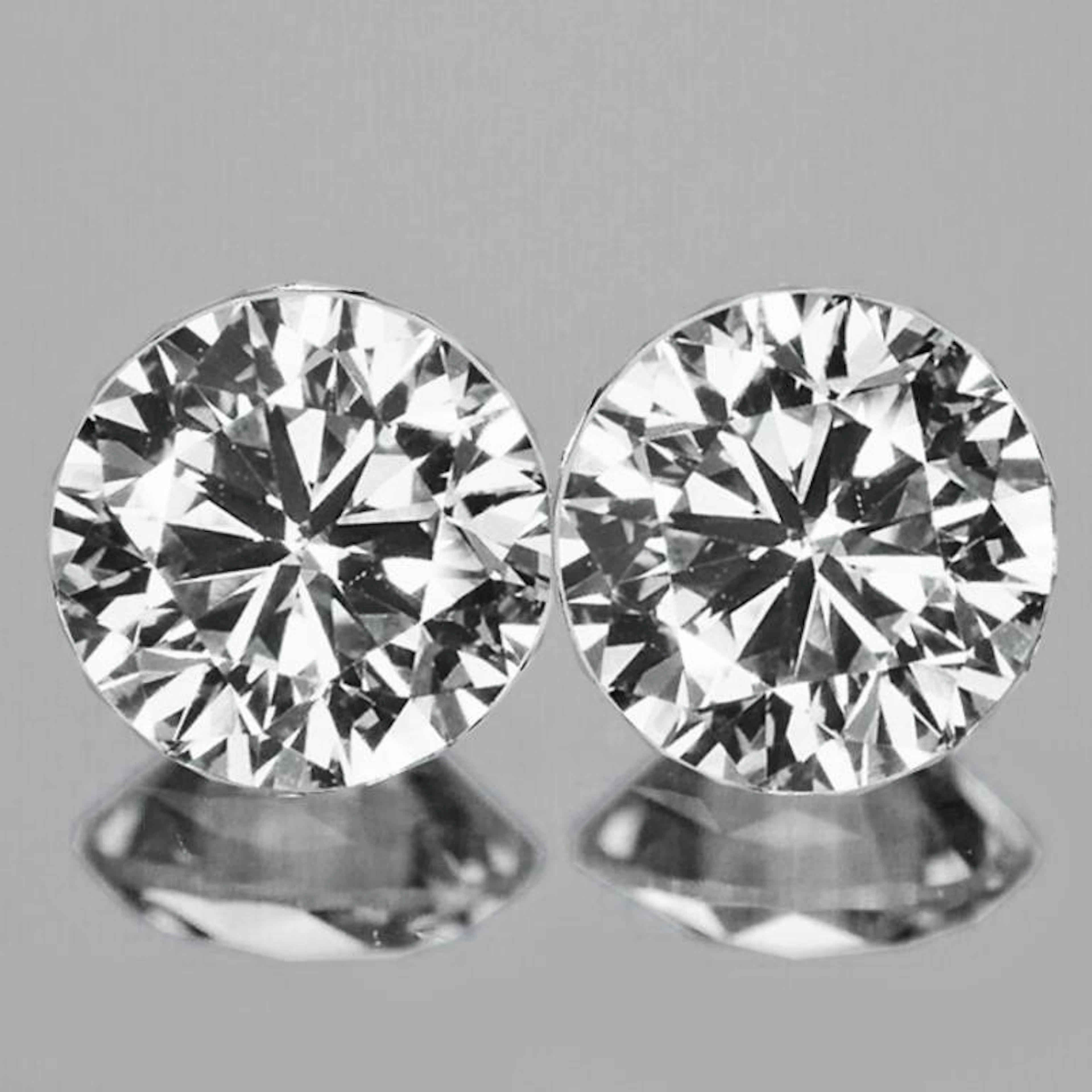 Natural White Zircon Pair {Flawless-VVS1}