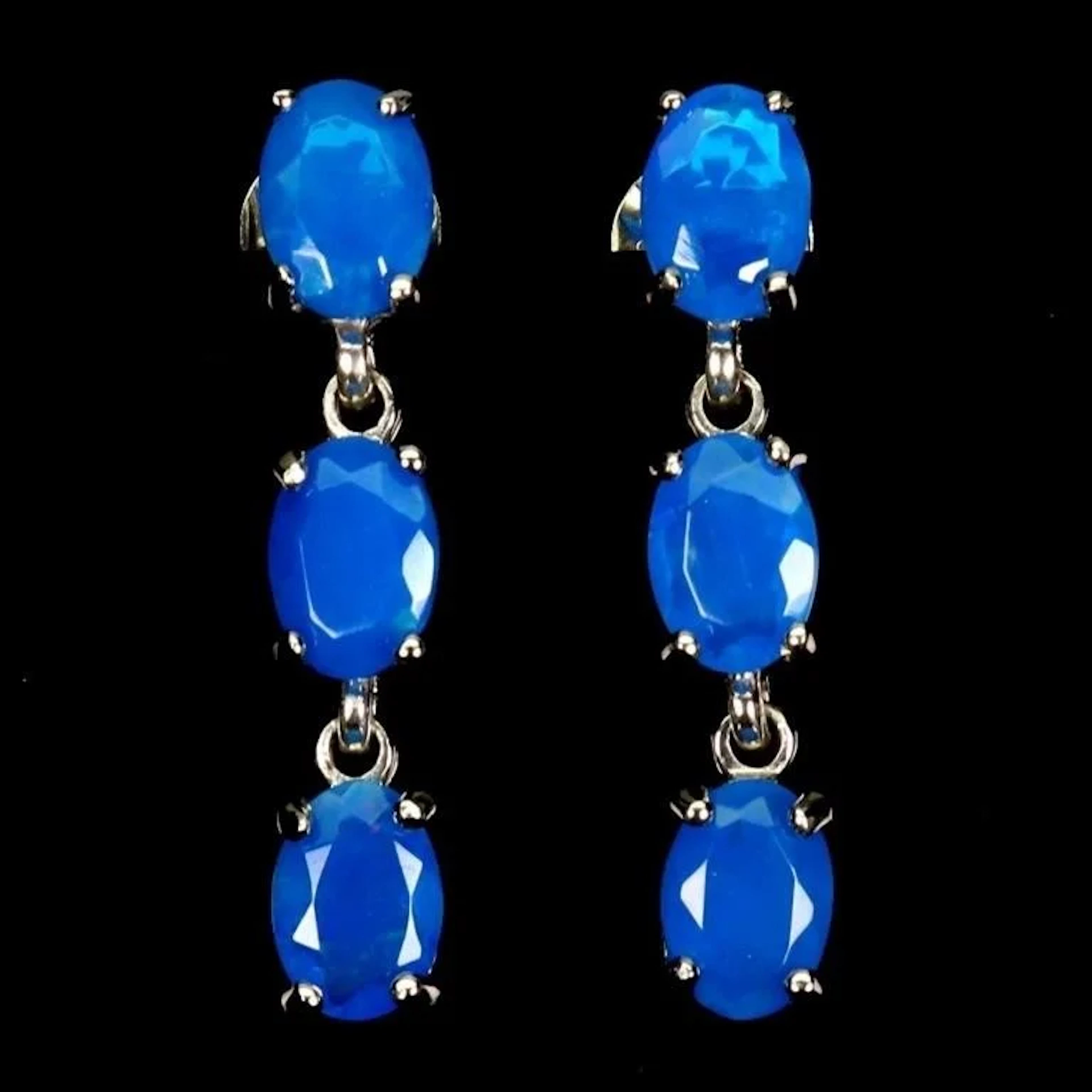 Natural Ethopian Blue Opal Earrings