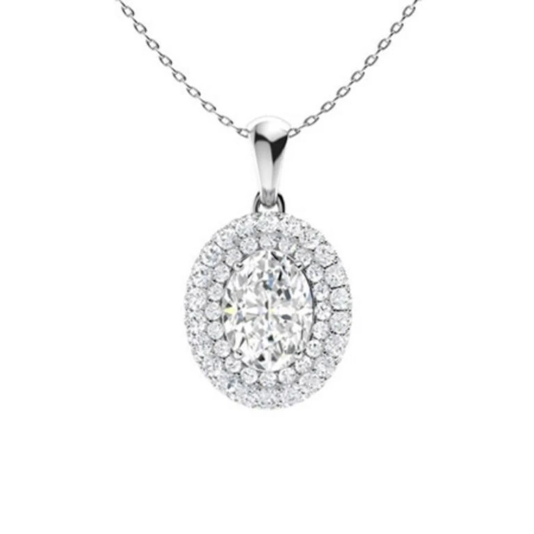 Gold & White Diamonds 3 Cts Necklace - E/VVS