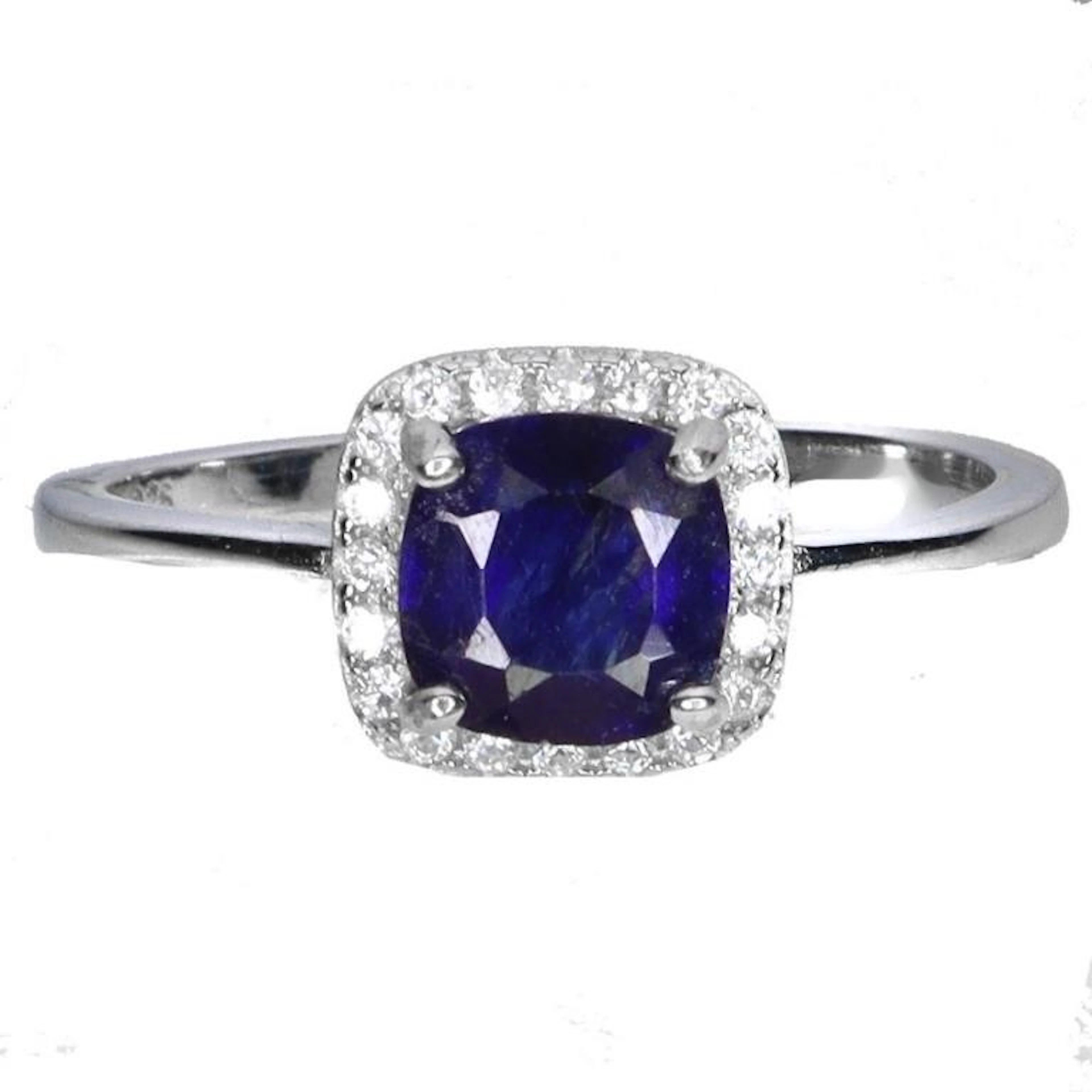 Natural Intense Blue Sapphire Ring