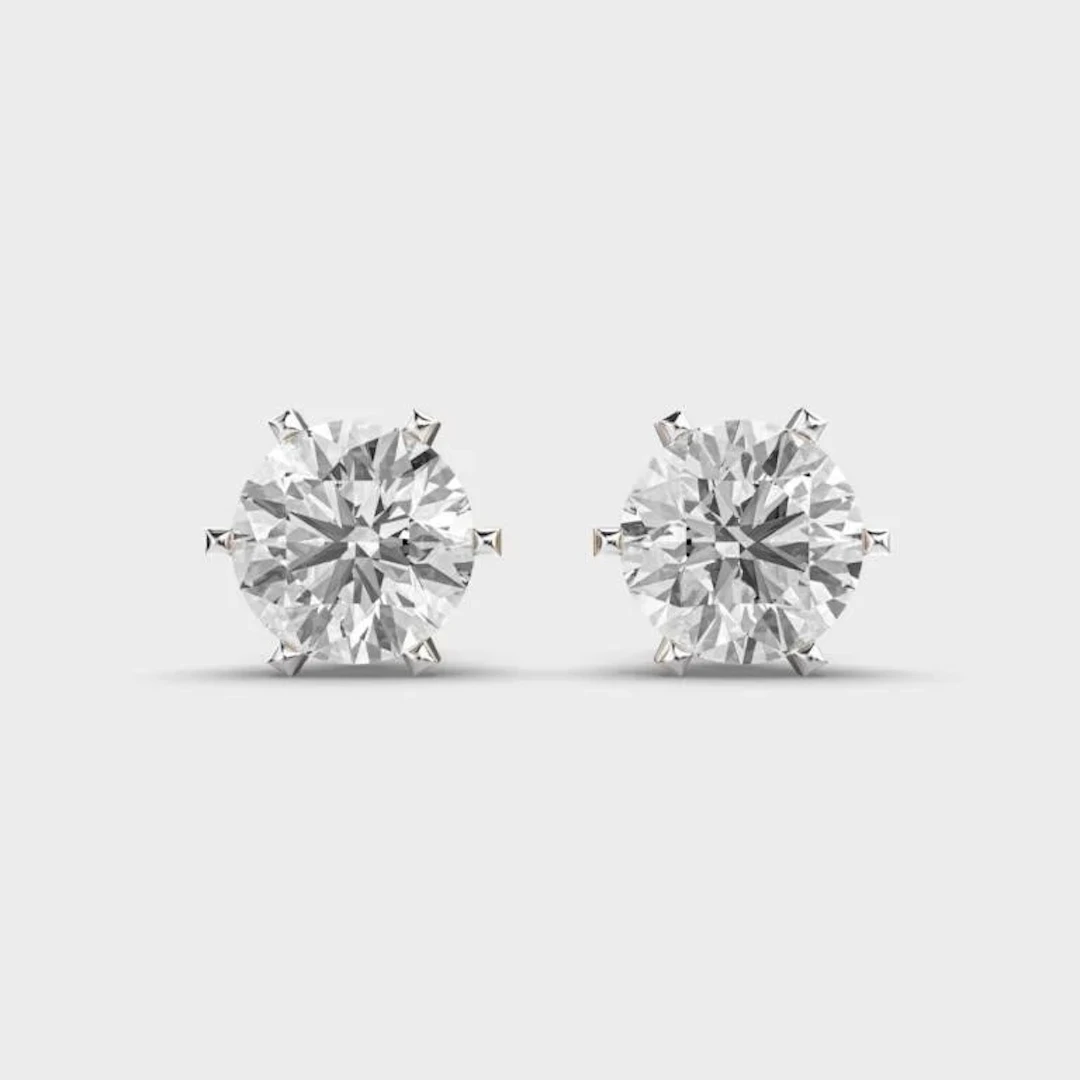 Gold & White Diamonds 5 Cts Ear Studs