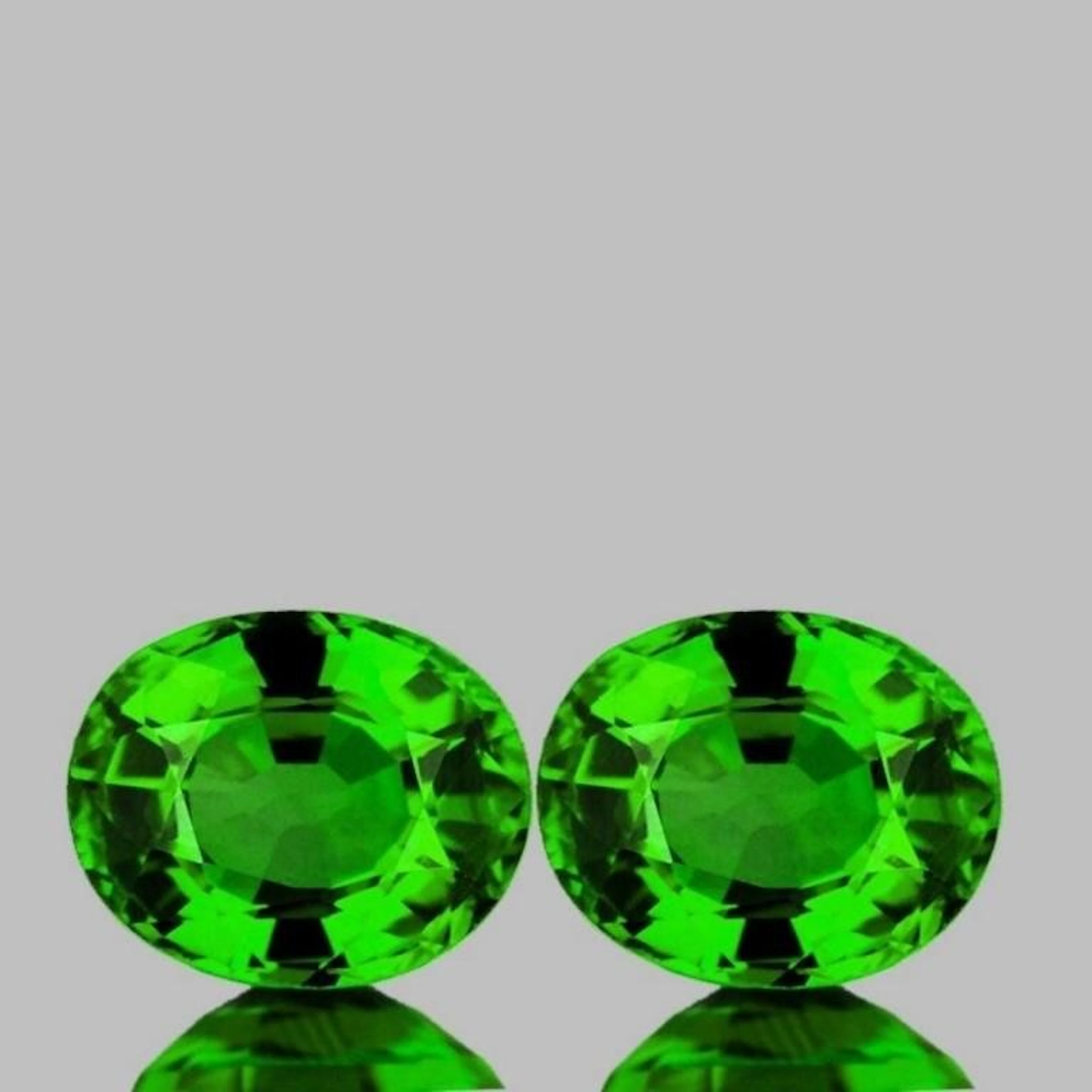 Natural Chrome Green Tsavorite Garnet Pair -FL