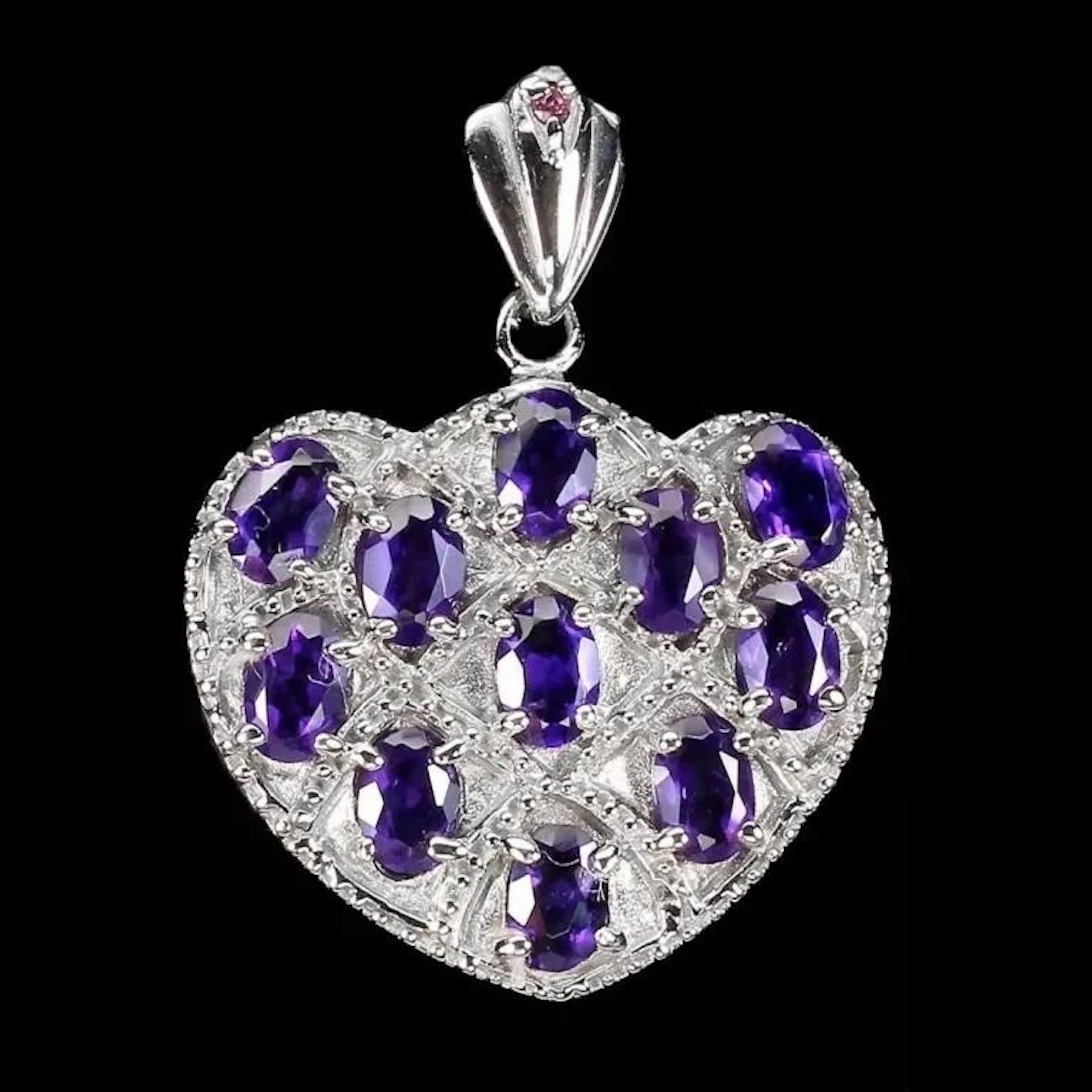 Natural Amethyst Rhodolite Garnet Pendant