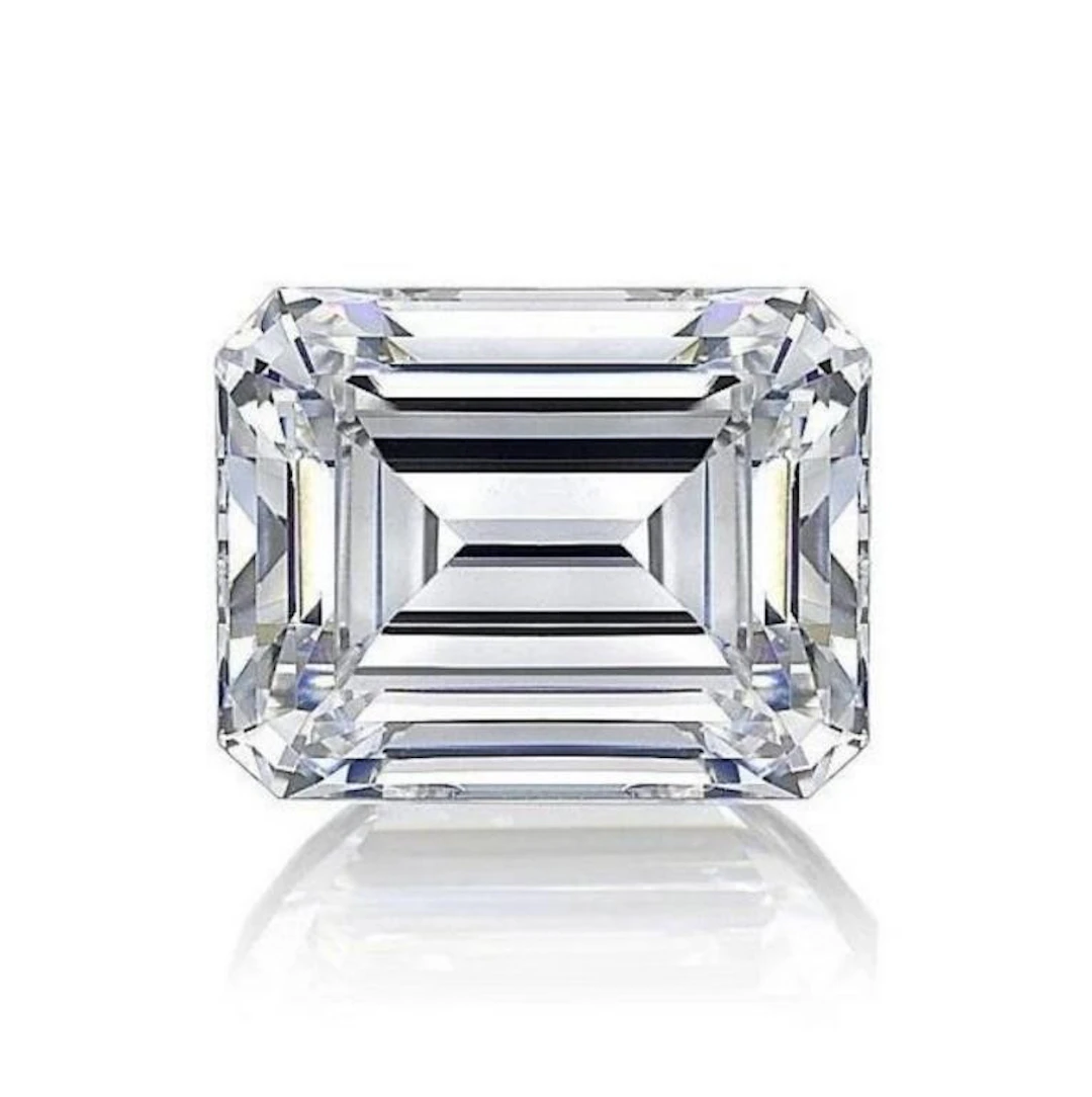 Brilliant White Emerald Cut Diamond 5.87 Cts -E/VV