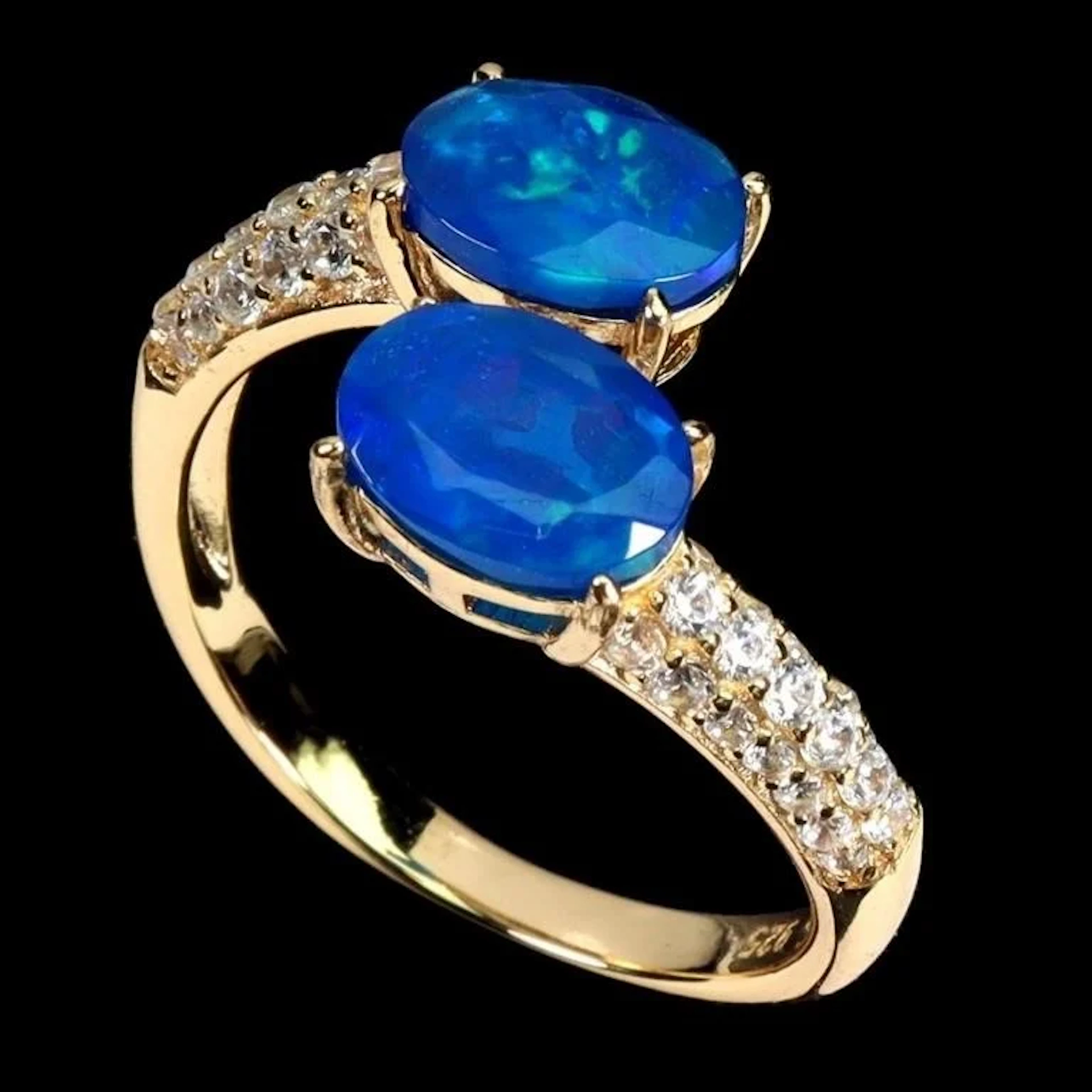 Natural Ethopian Blue Opal Ring
