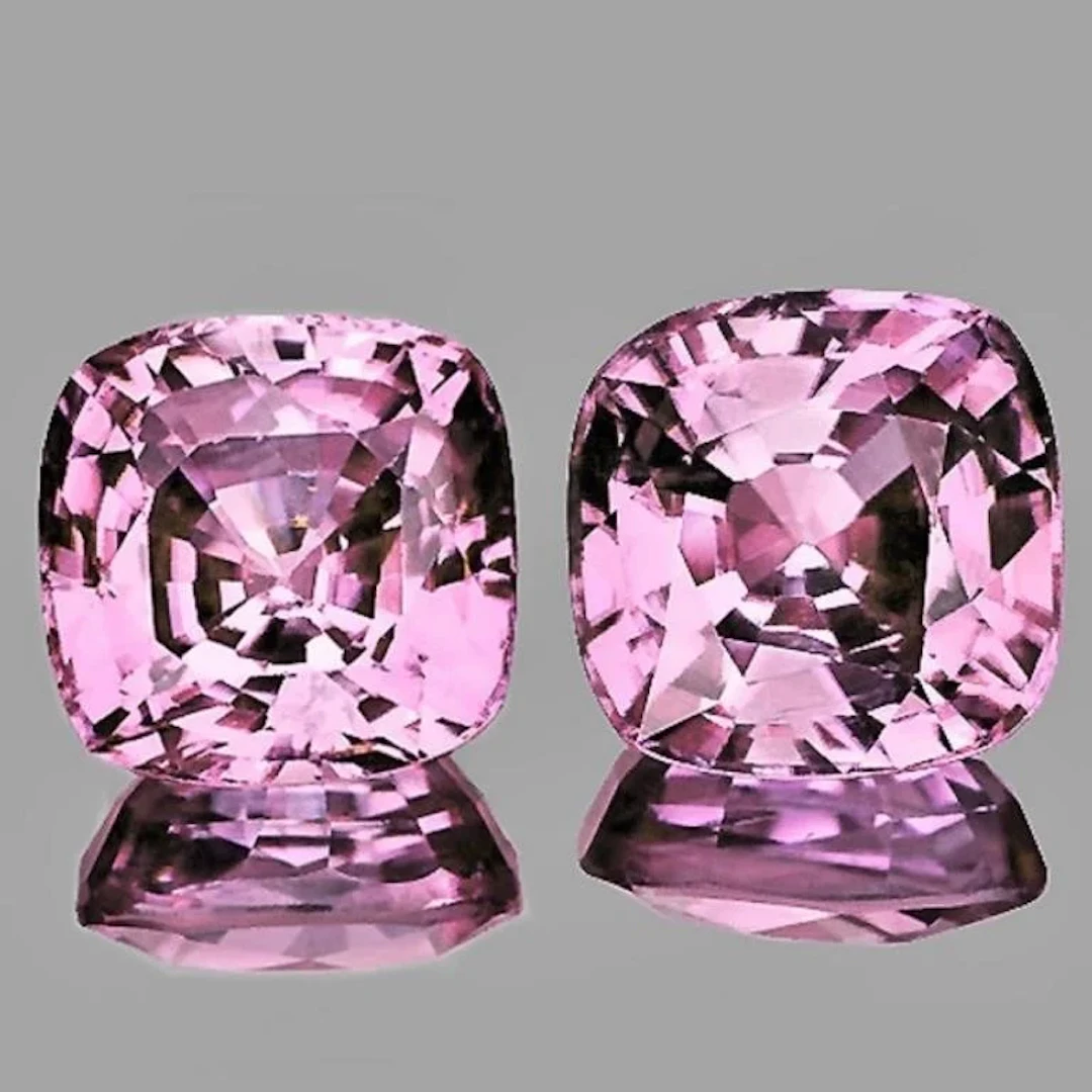 Natural Cushion Baby Pink sapphire Pair [Flawless-