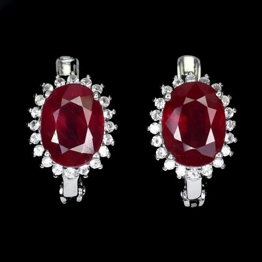 Natural Pigeon Blood Red Ruby Earrings