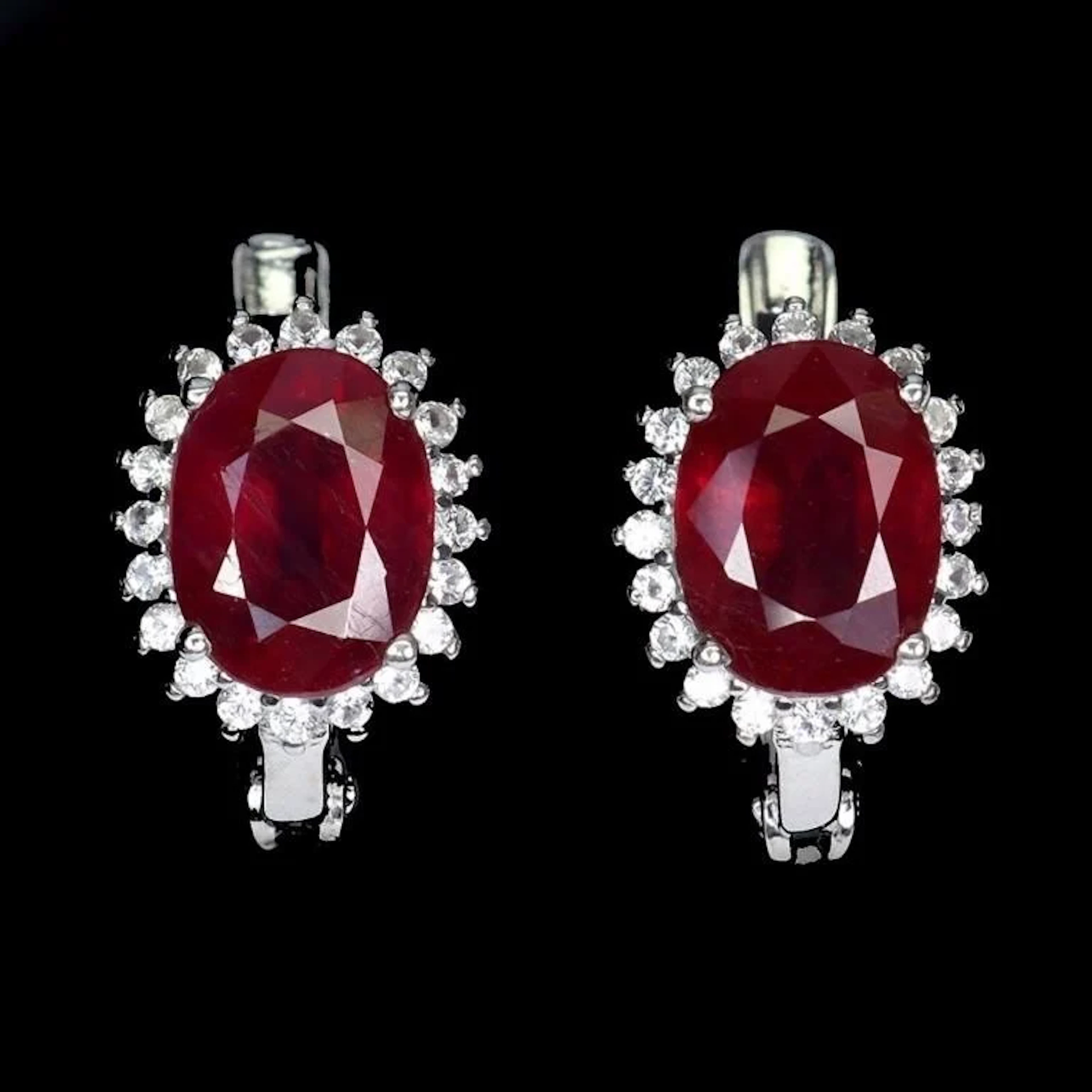 Natural Pigeon Blood Red Ruby Earrings