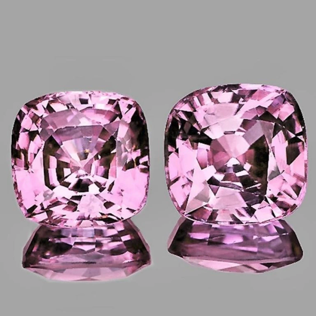 Natural Cushion Baby Pink sapphire Pair [Flawless-