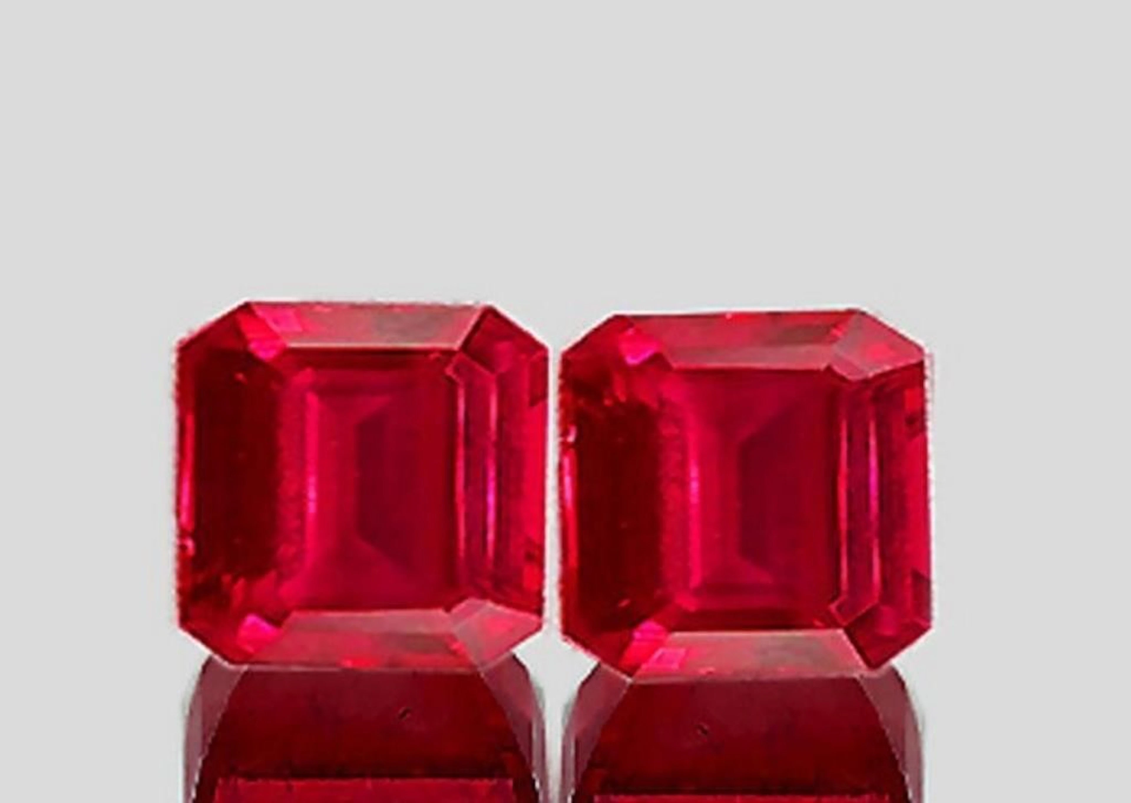 Natural Vivid Red Mozambique Ruby Pair [VS]