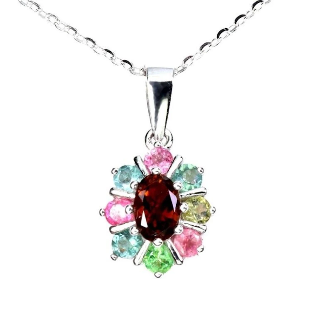 Natural Citrine & Multi Color Tourmaline Necklace