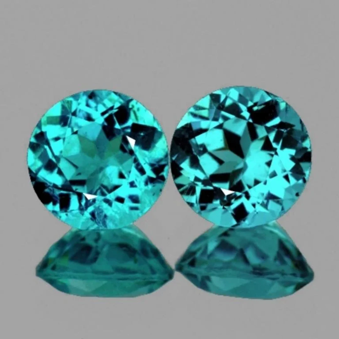 Natural Paraiba Green Blue Apatite Pair {VVS}