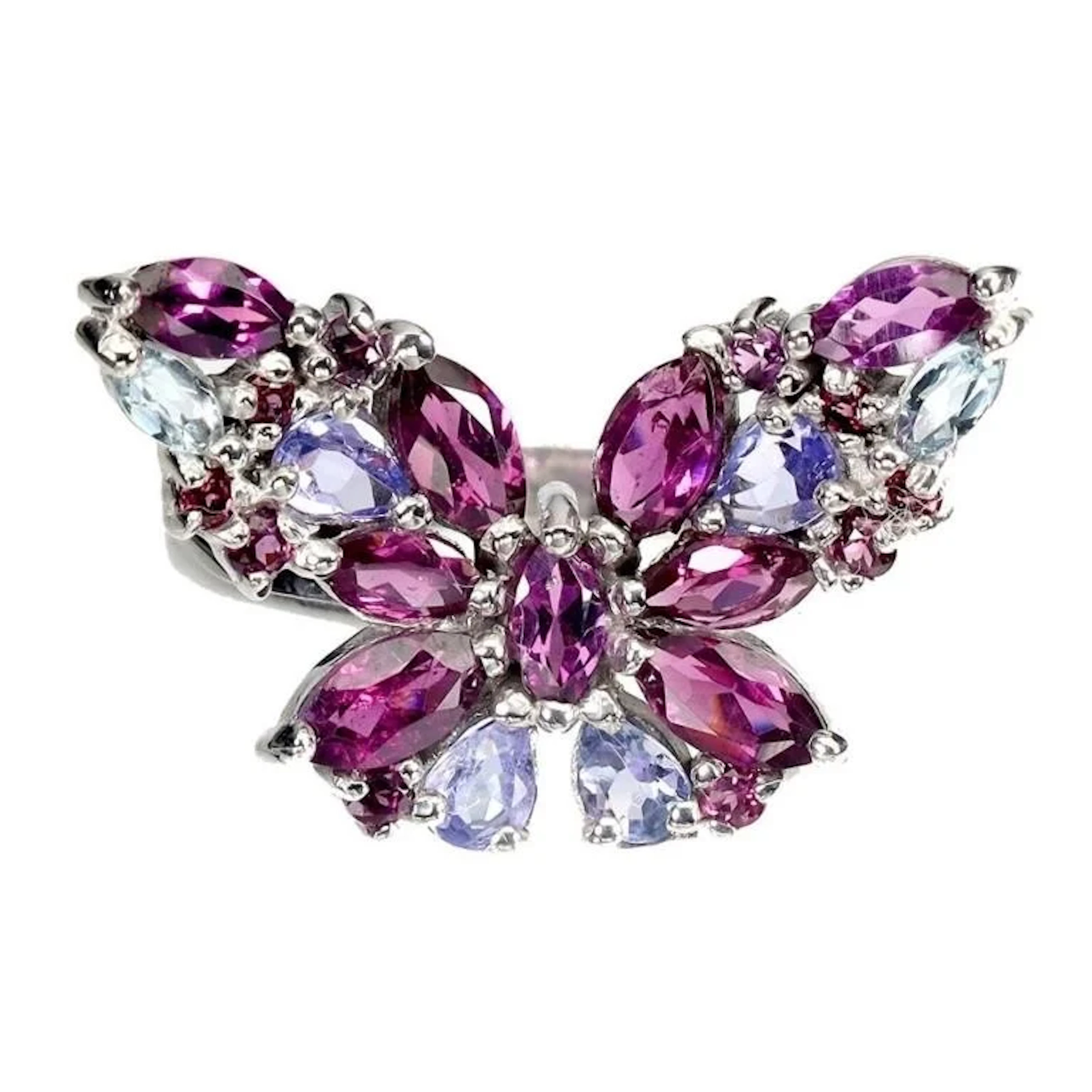 Natural Granet Tanzanite Ring