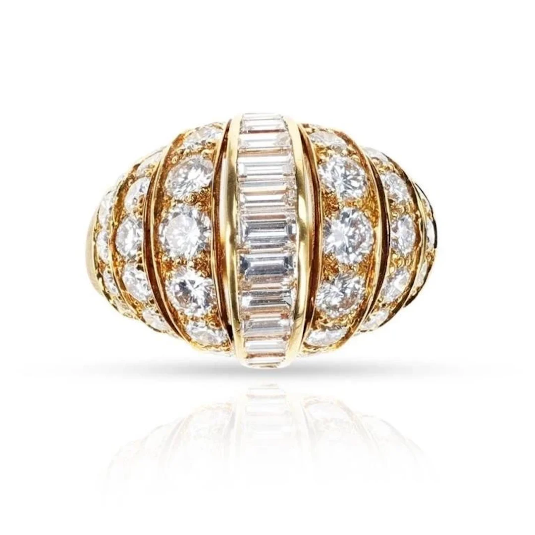 18k Gold & White Diamond 4.02 Cts Ring