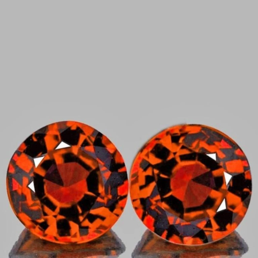Natural Intense Orange Burma Spinel Pair [Flawless