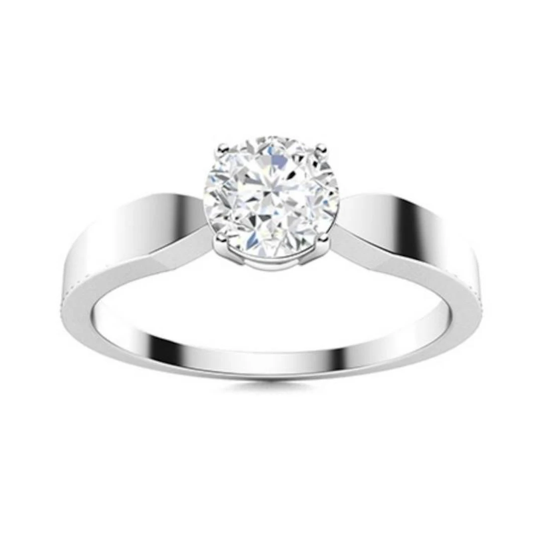 Gold & Brilliant White Diamond 1.50 Cts Ring - E/V