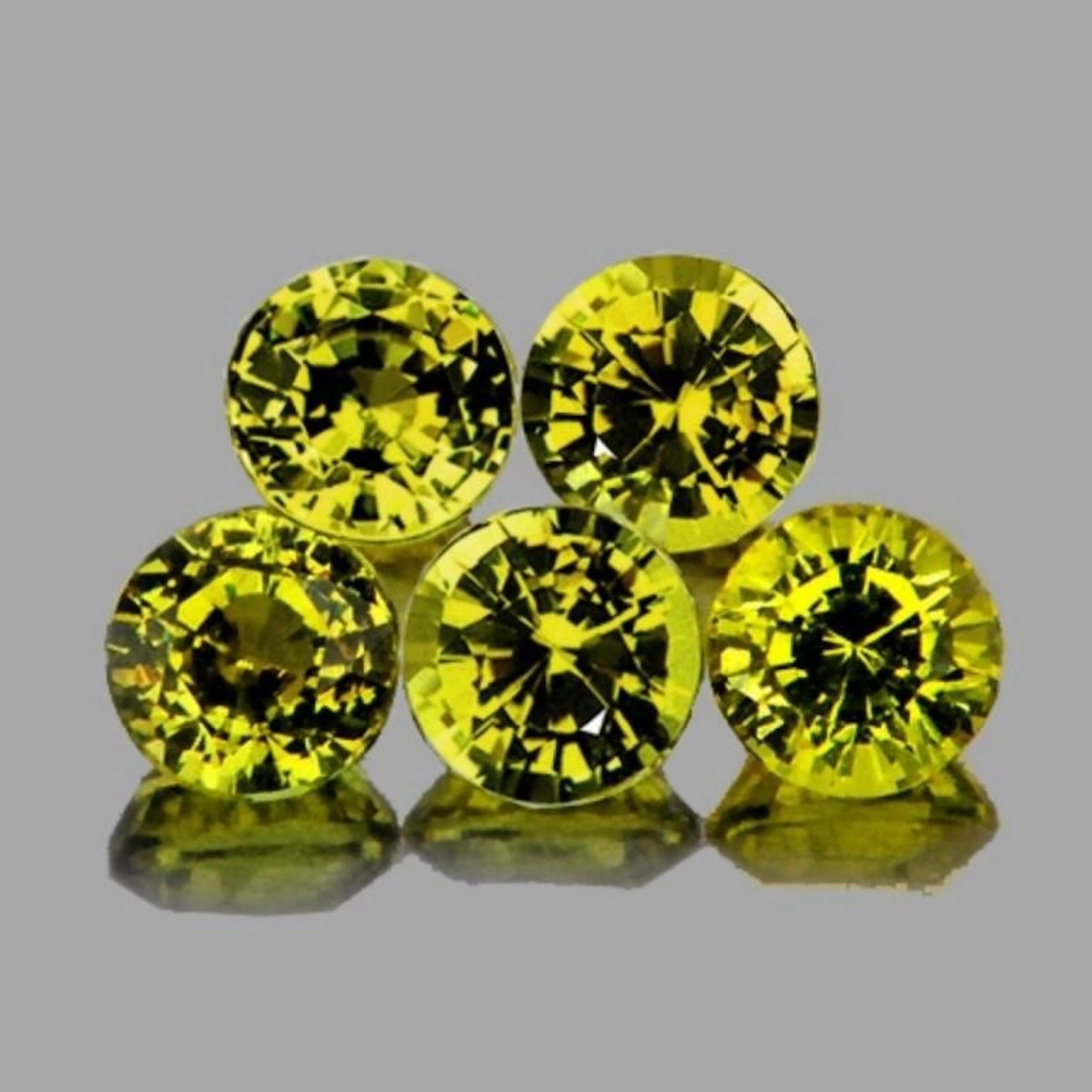 Natural Vivid Yellow Mali Garnet 5 Pcs{Flawless-VV