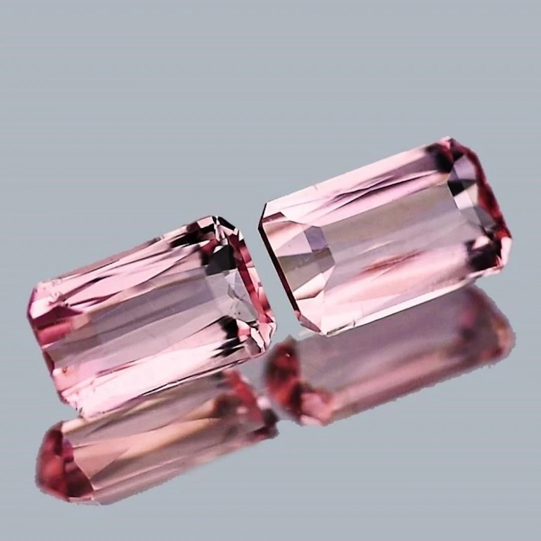 Natural Padparadscha Pink Tourmaline Pair {Flawles