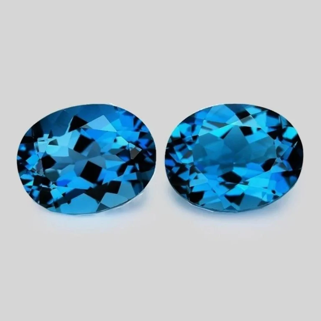 Natural London Blue Topaz Pair {Flawless-VVS}