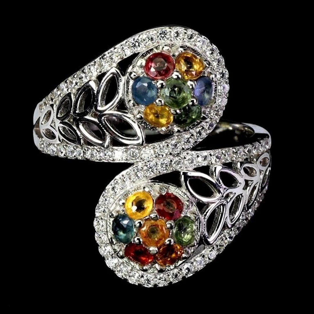 Natural Sapphire You & Me Ring
