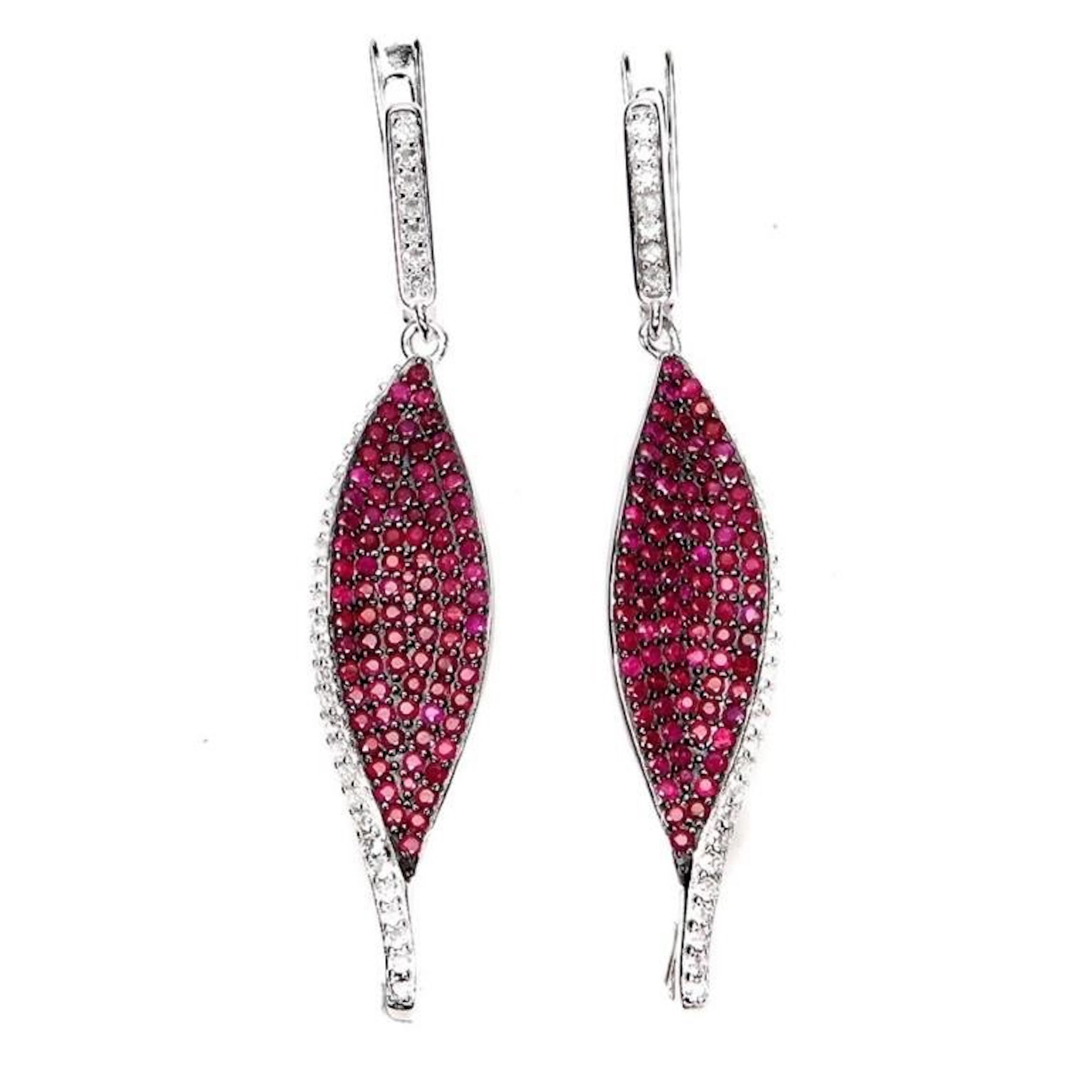 Natural Burma Red Ruby Earrings