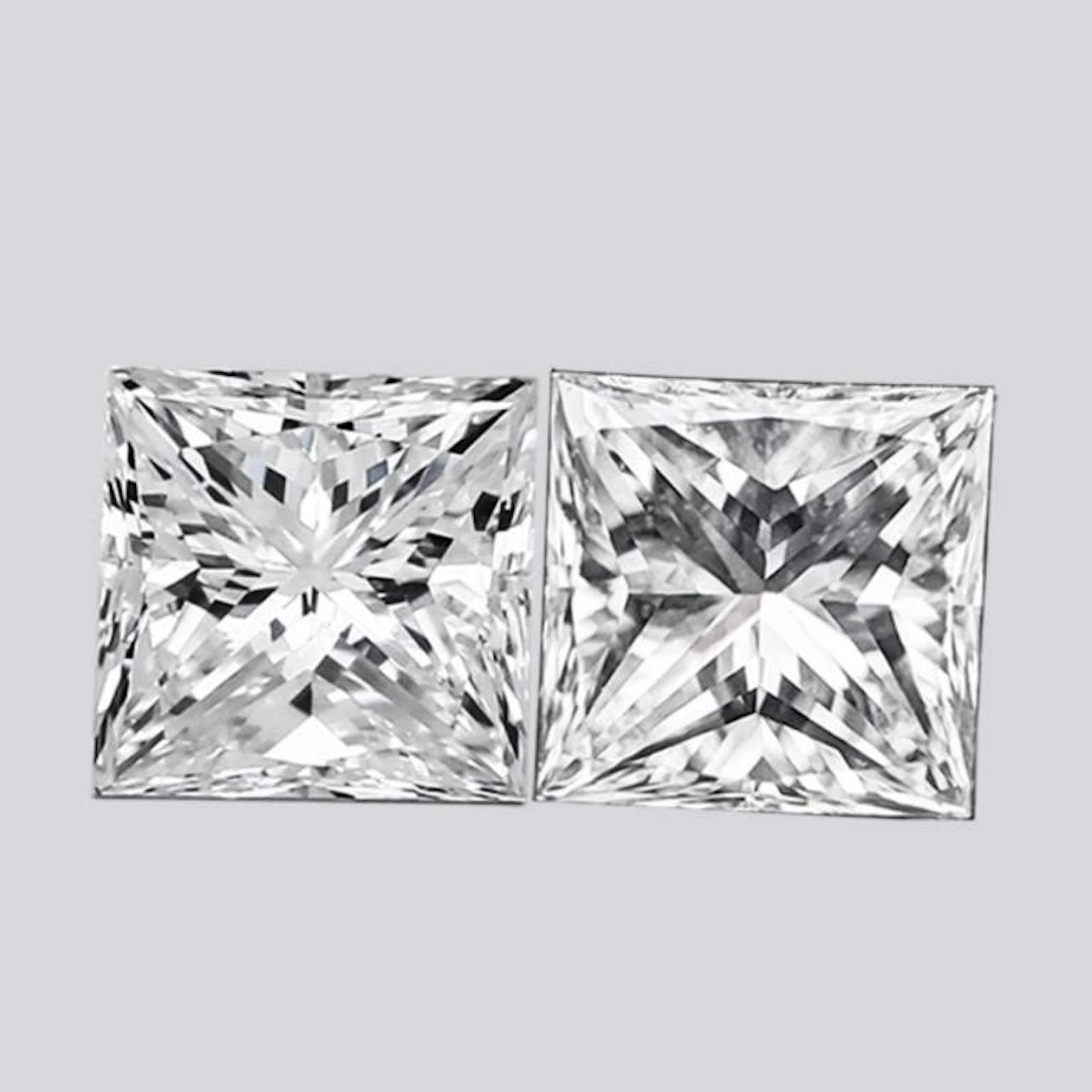 Brilliant White Princess Diamond Pair 5 Cts - IGI