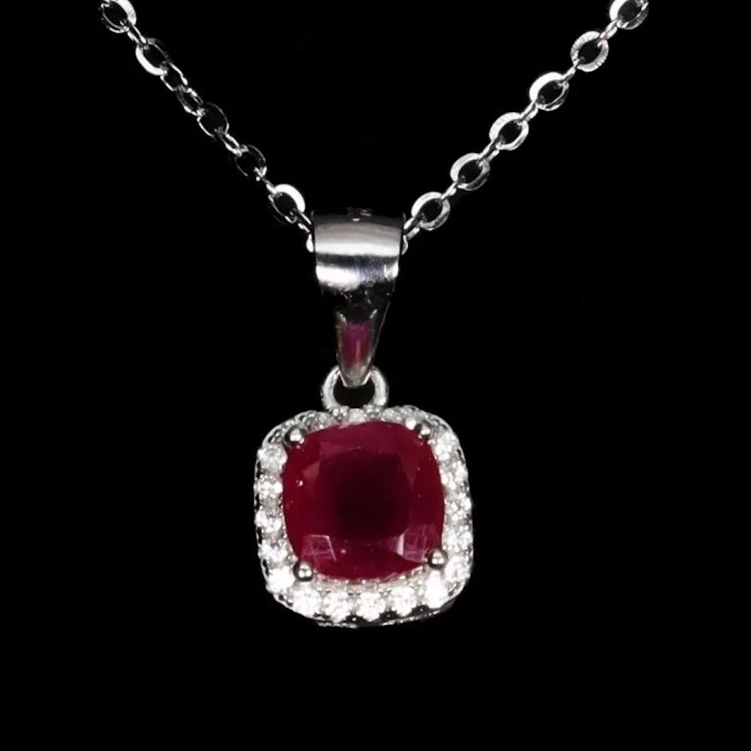 Natural Pigeon Blood Red Ruby Necklace