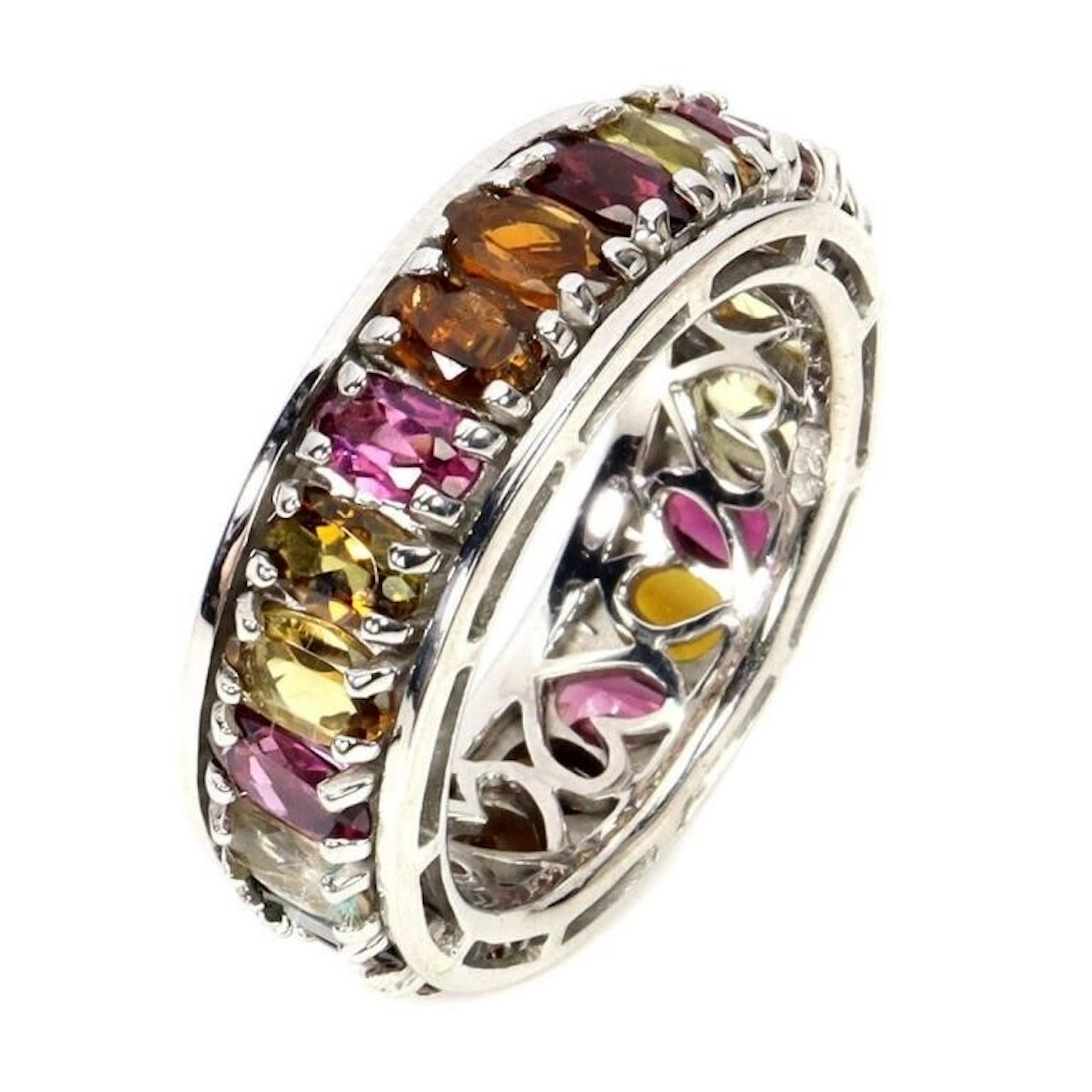 Natural Unheated Tourmaline Eternity Ring