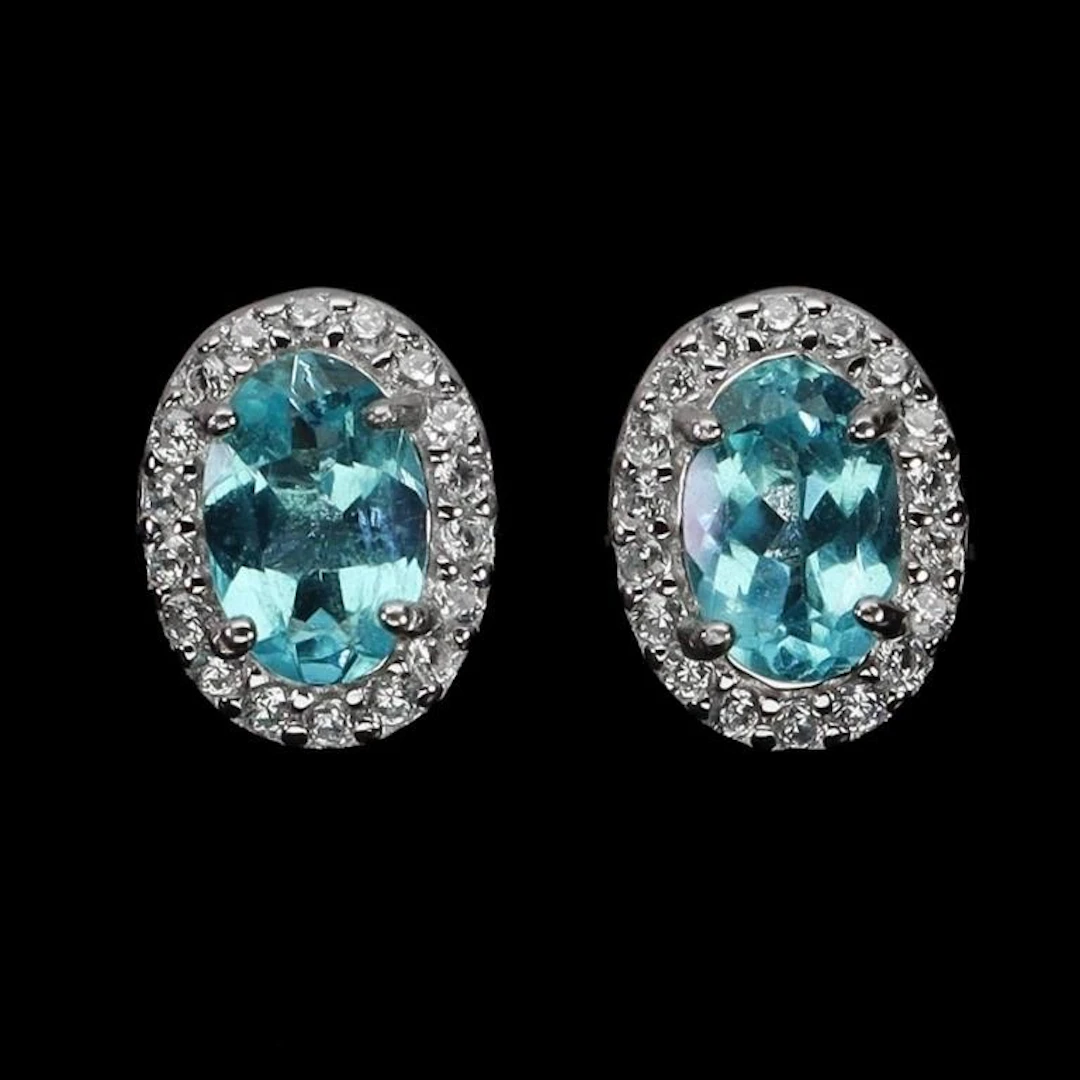 Natural Brazil Apatite Earrings