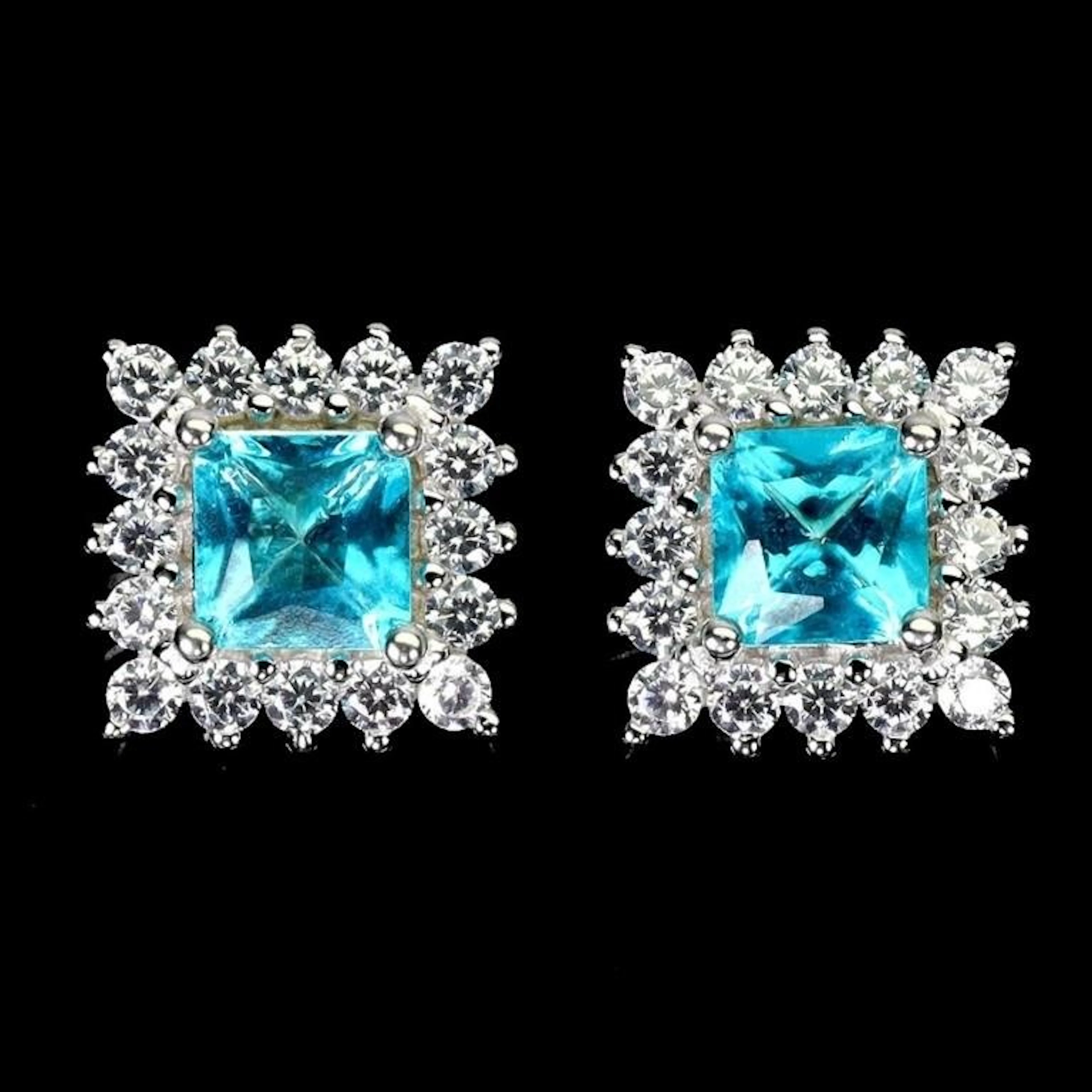 Natural Brazil Paraiba Topaz Earstuds