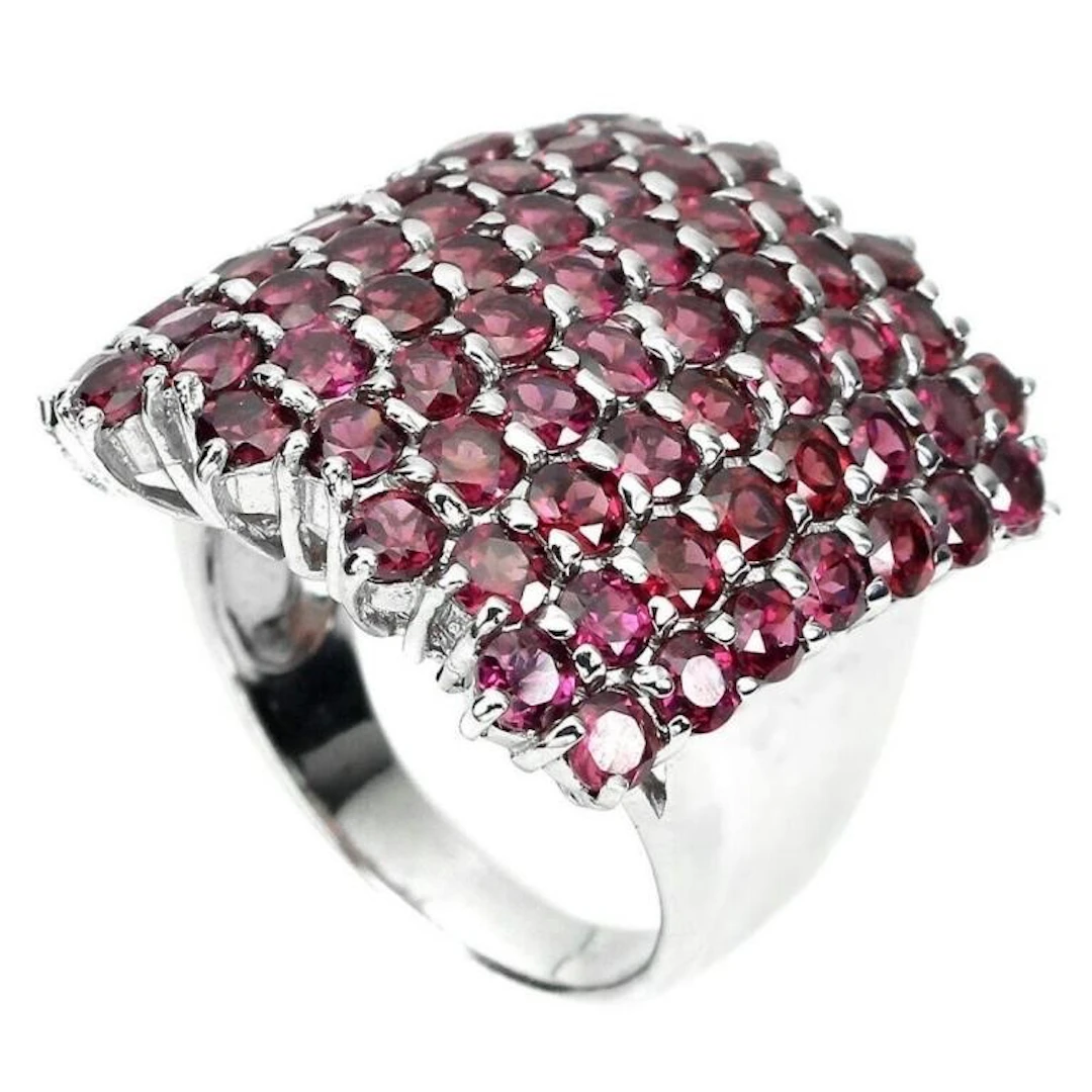 Natural Unheated Rhodolite Garnet Ring