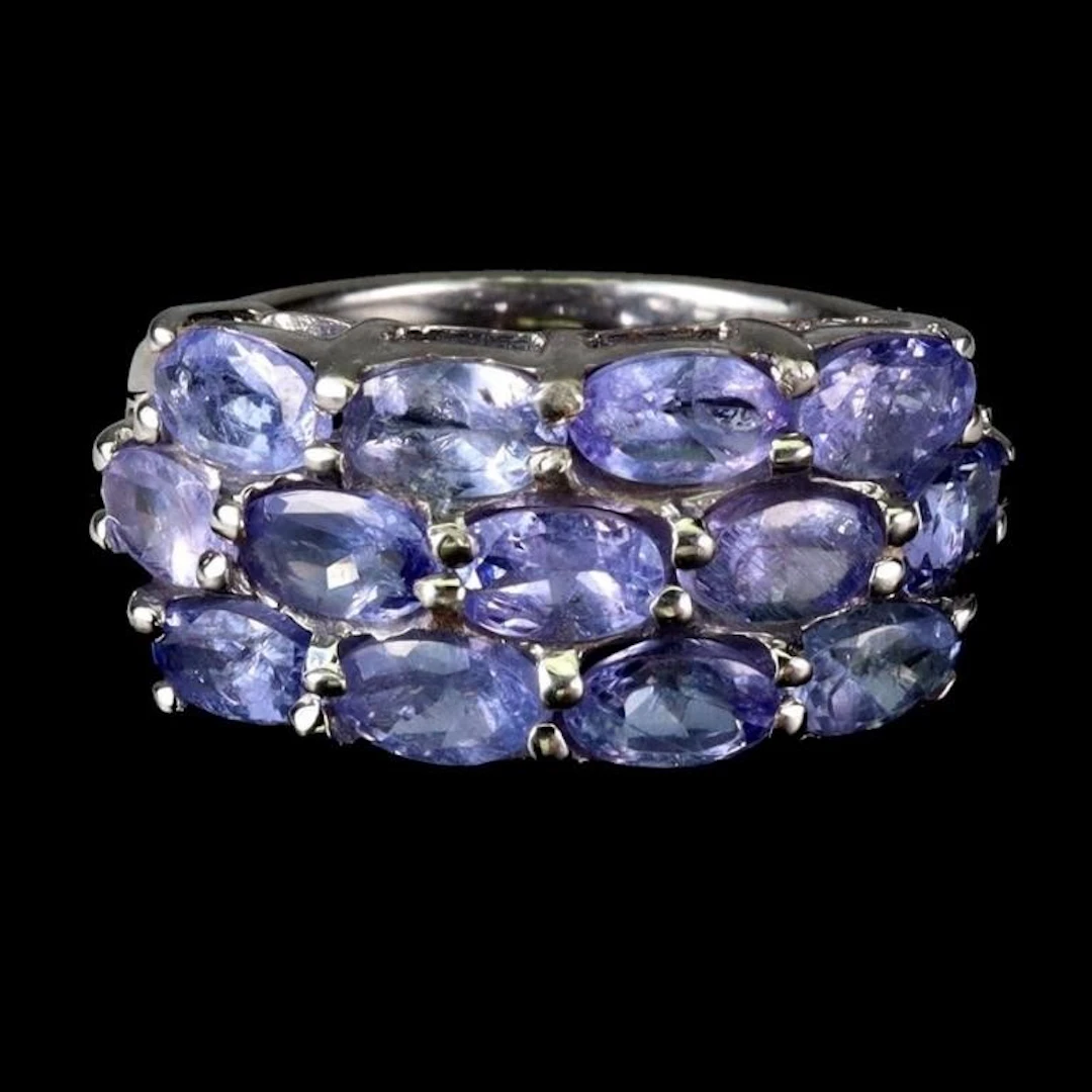 Natural Violet Blue Tanzanite Ring