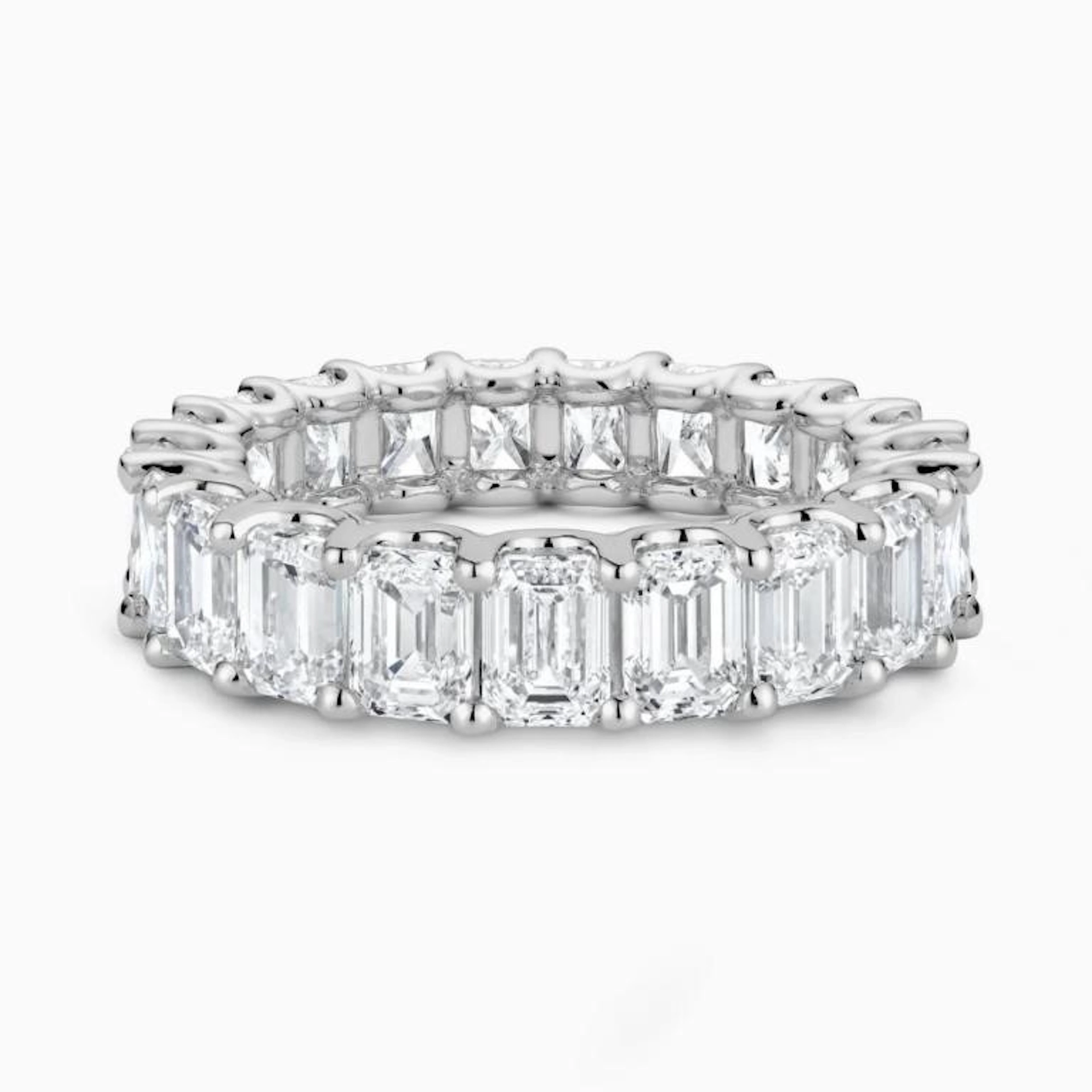 Gold & White Octagon Diamond 5.11 Cts Eternity Rin