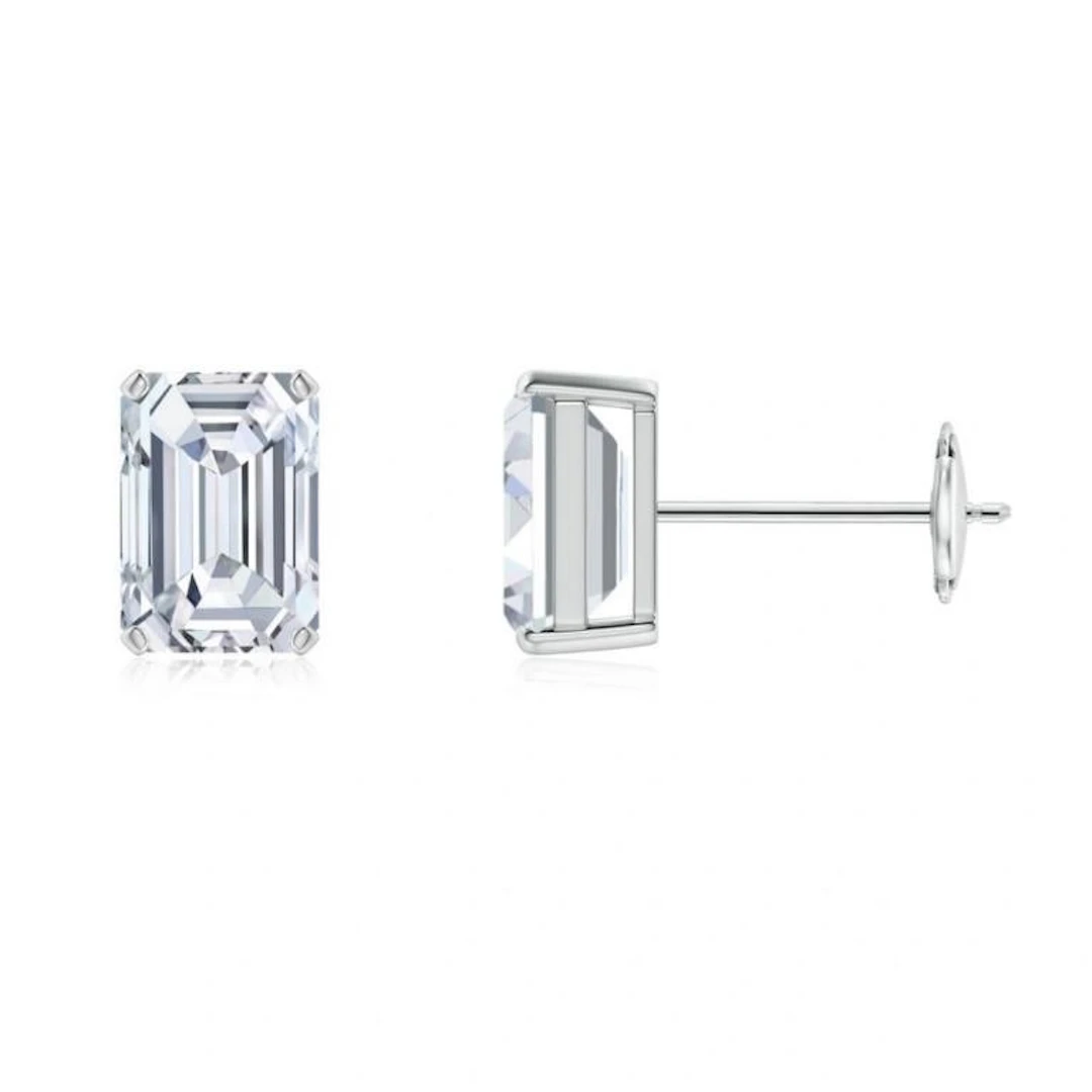 Gold & Lab Diamond 5.00 Cts Earrings Studs