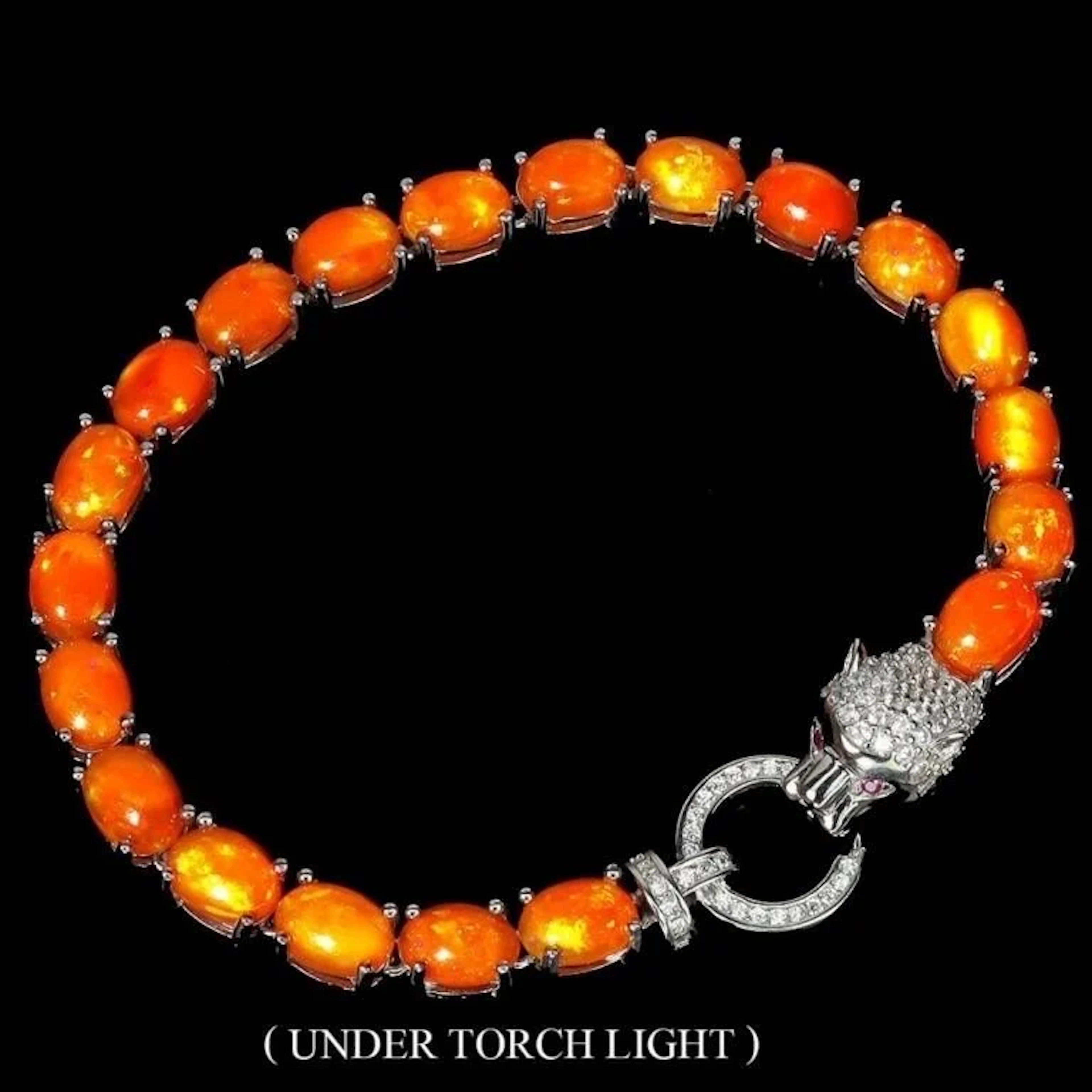 Natural Orange Opal Bracelet