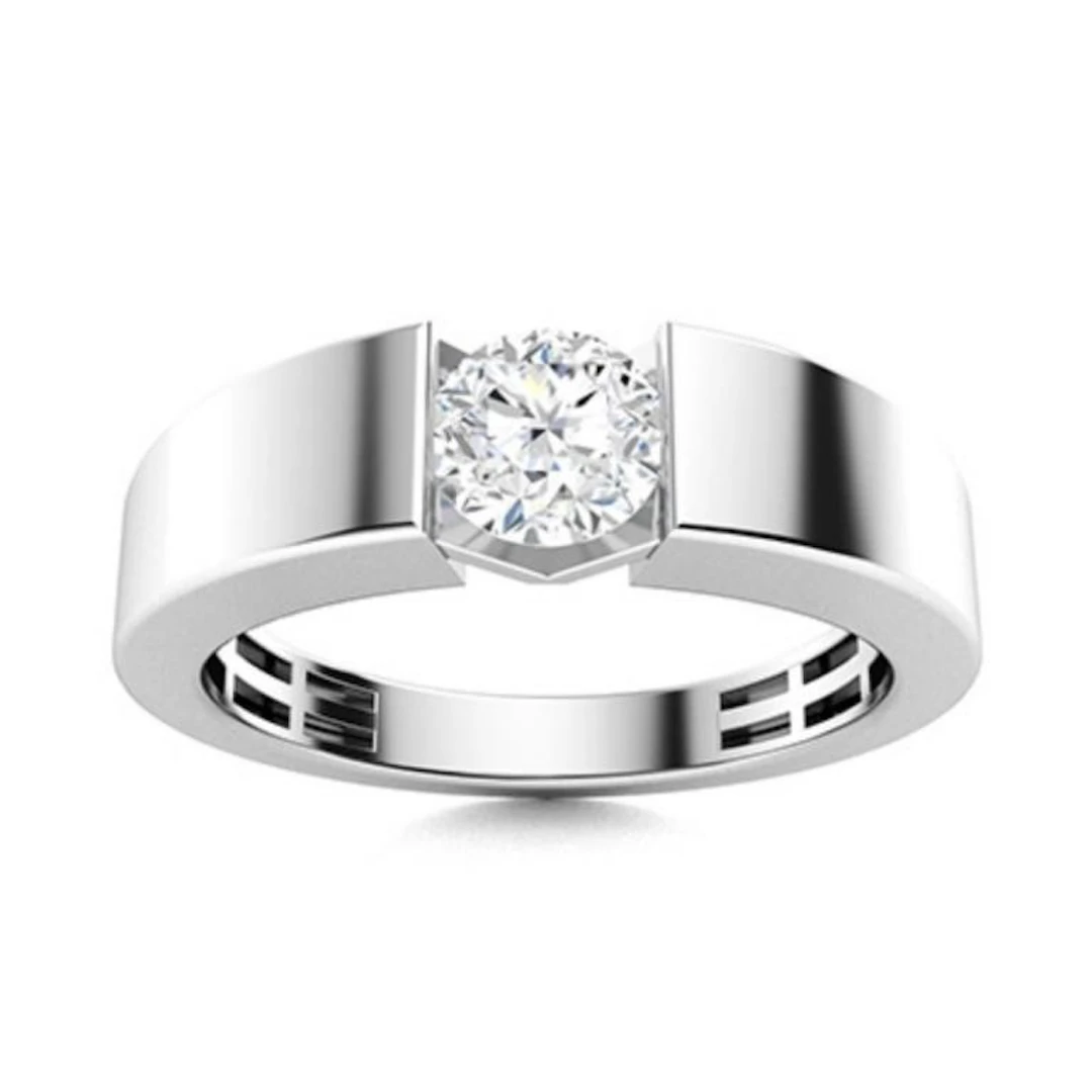 Gold & Brilliant White Diamond 2 Cts Ring - E/VVS