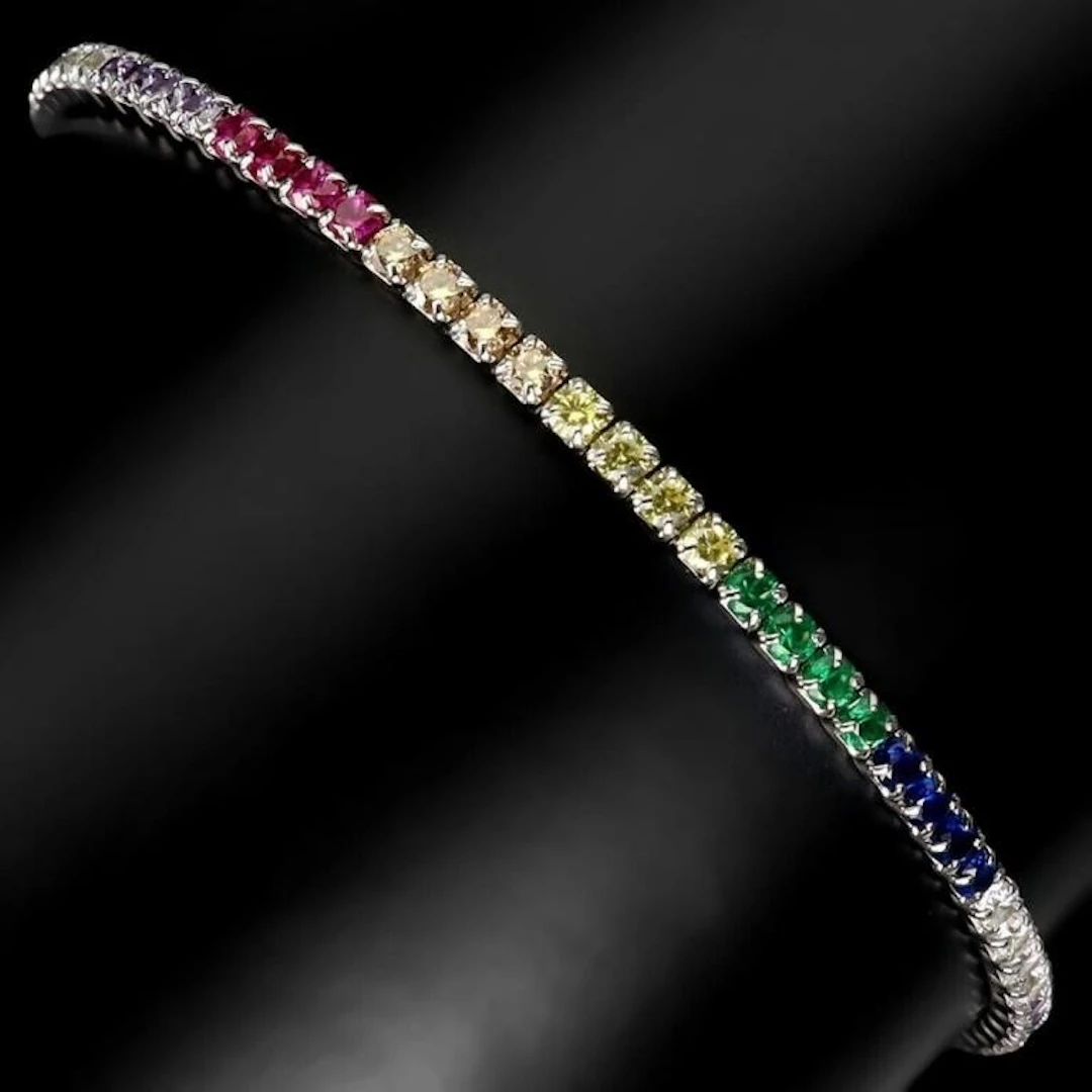 Natural Multi Color Cz Bracelet