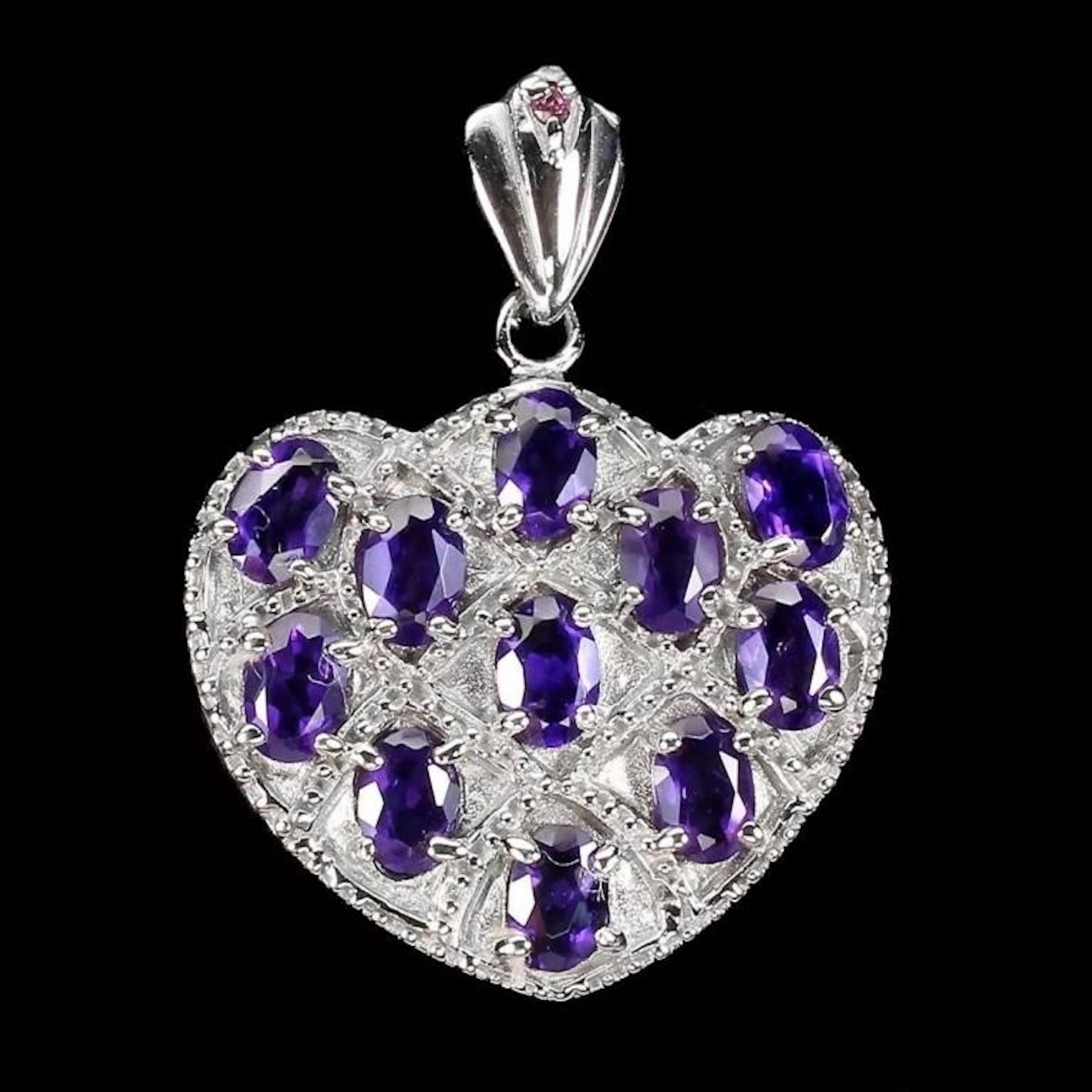 Natural Amethyst Rhodolite Garnet Pendant