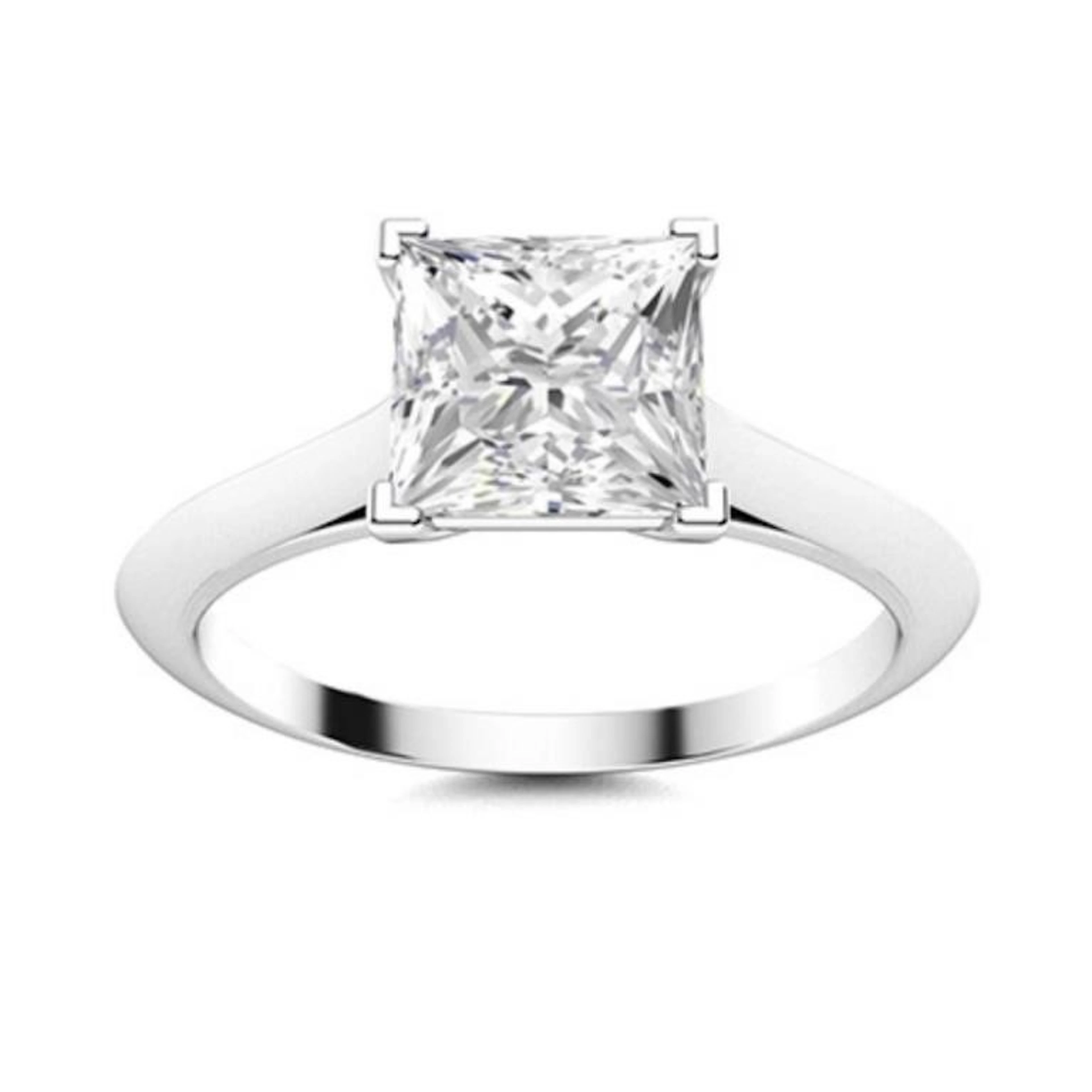 Gold & White Princess Diamond 4.52 Cts - Ring IGI