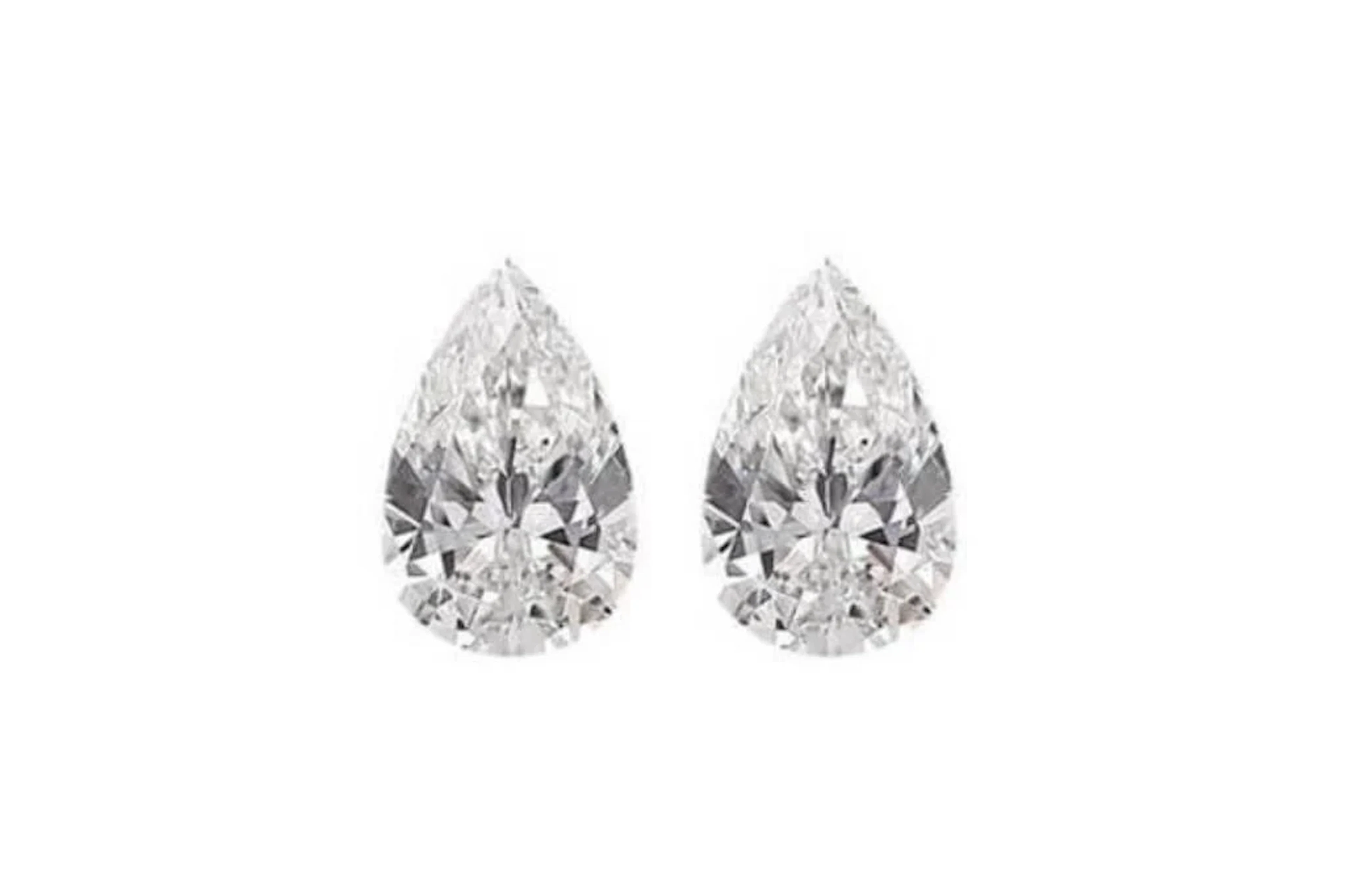 Lab Pear Shape Diamond Pair 4.00 Cts - E/VVS