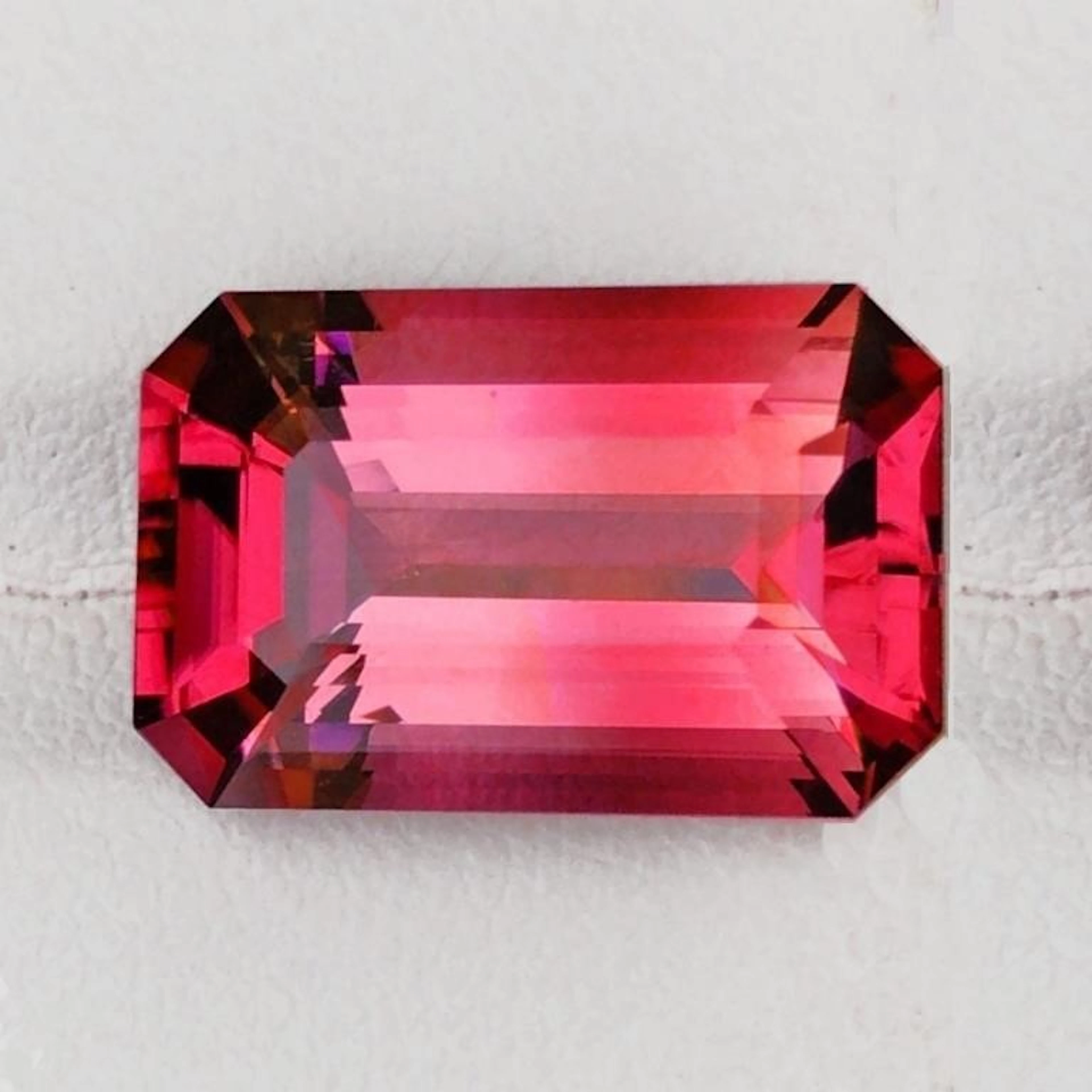Natural Emerald Cut Pink Tourmaline { Flawless-VVS