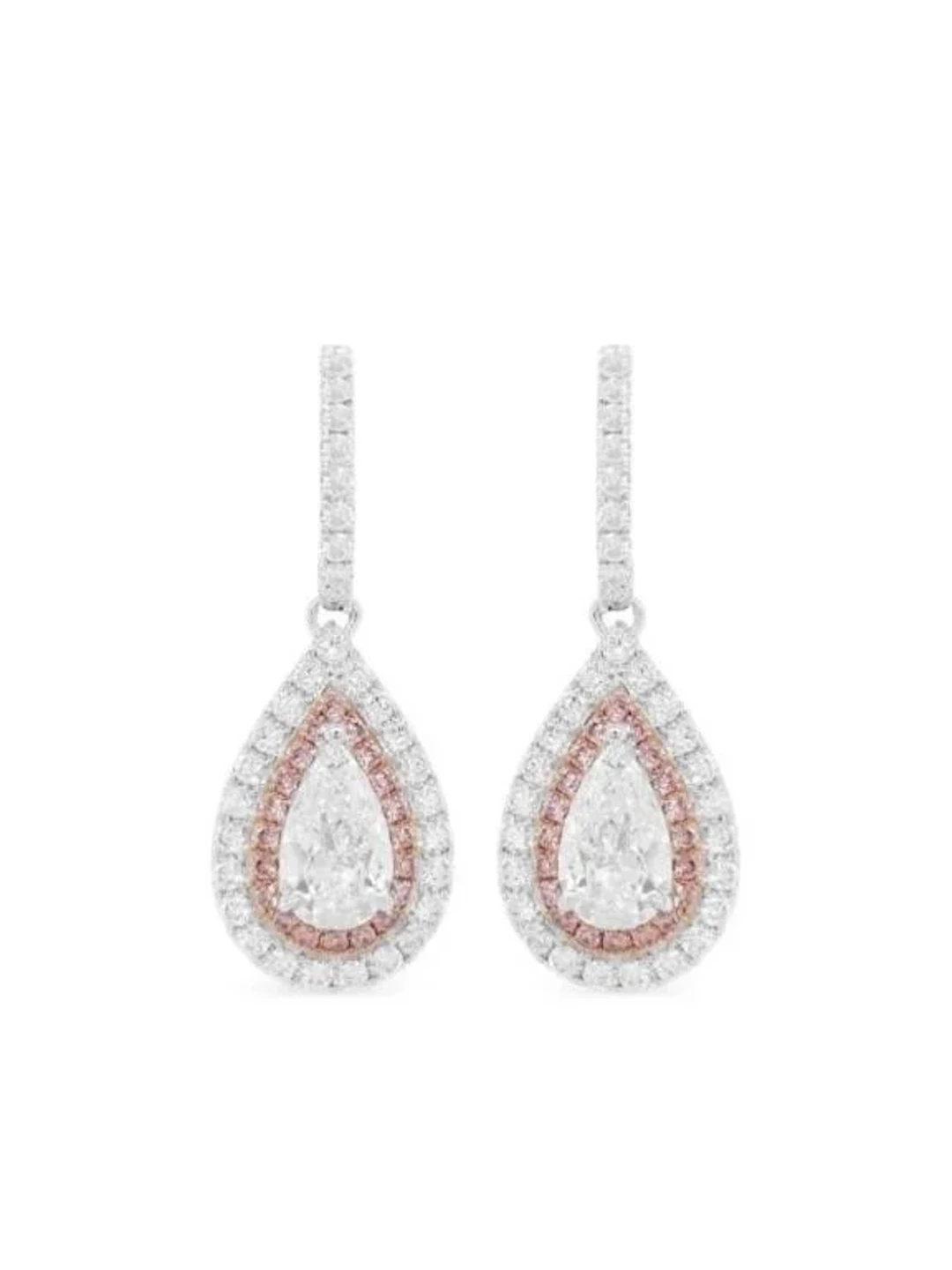 Gold & White Diamond 5.00 Cts Drop Earrings